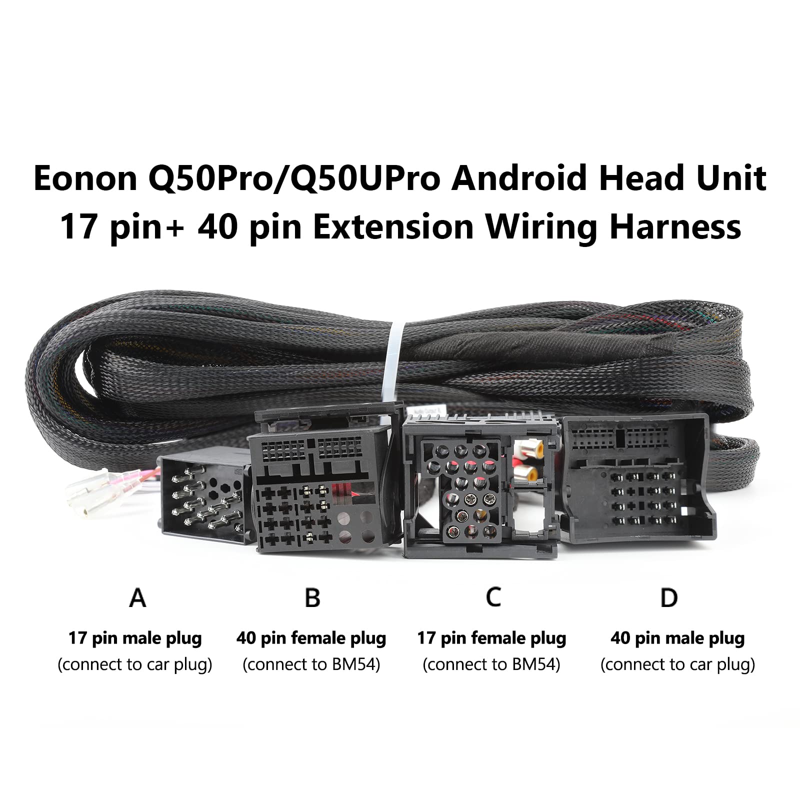 Eonon 5.5M Extension Harness Only Designed For Eonon Car Stereo (Q50Se, E46A12S, E46A13, E39A13) A0590