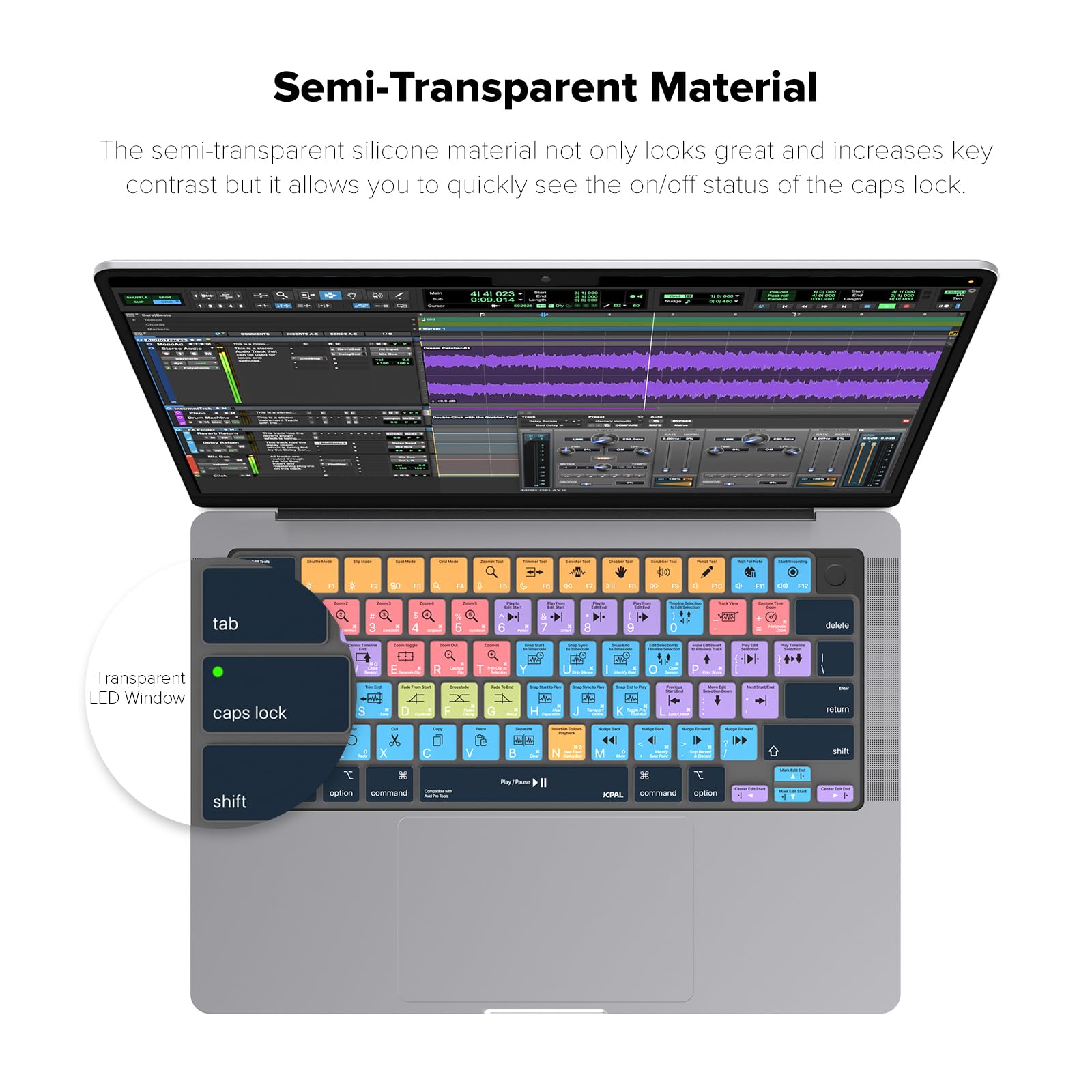 Jcpal Avid Pro Tools Shortcut Guide Keyboard Cover For 2021/2023 M1/M2/M3 Apple Macbook Pro 14 Inch And Macbook Pro 16 Inch, 202