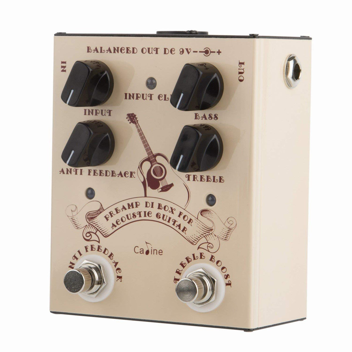 Caline Pedal Preamp Di Box For Acoustic Guitar Effects Pedal True Bypass With Aluminum Alloy Housing Cp-40