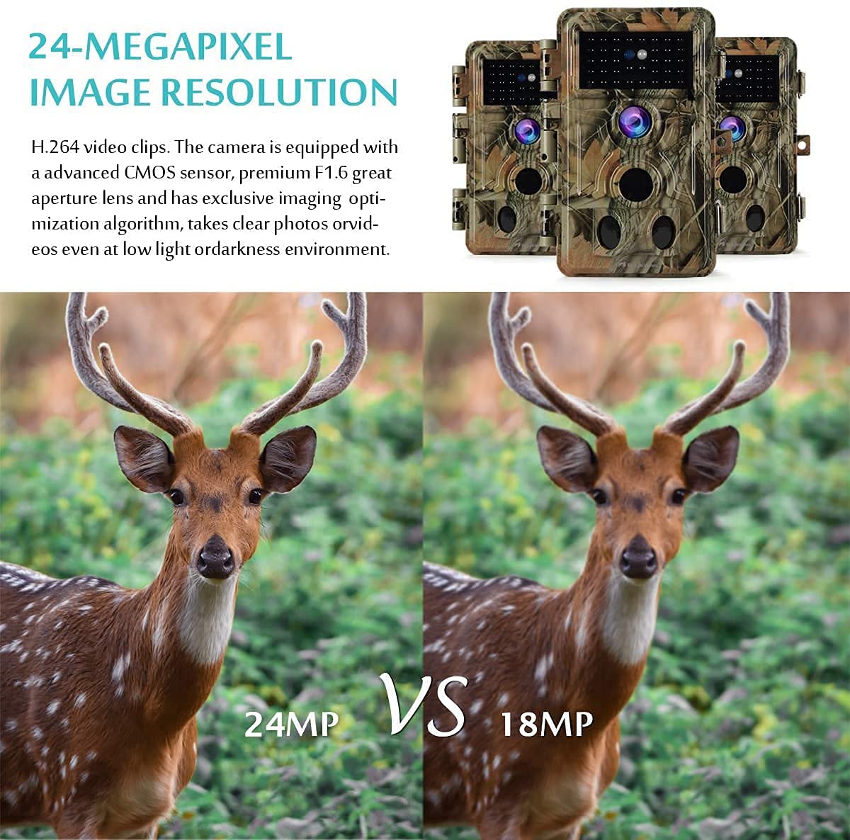 Blazevideo 32Mp 1296P Game & Trail Camera 90Ft Night Vision Motion Activated Waterproof Farm & Ranch Field Camera For Outdoor De