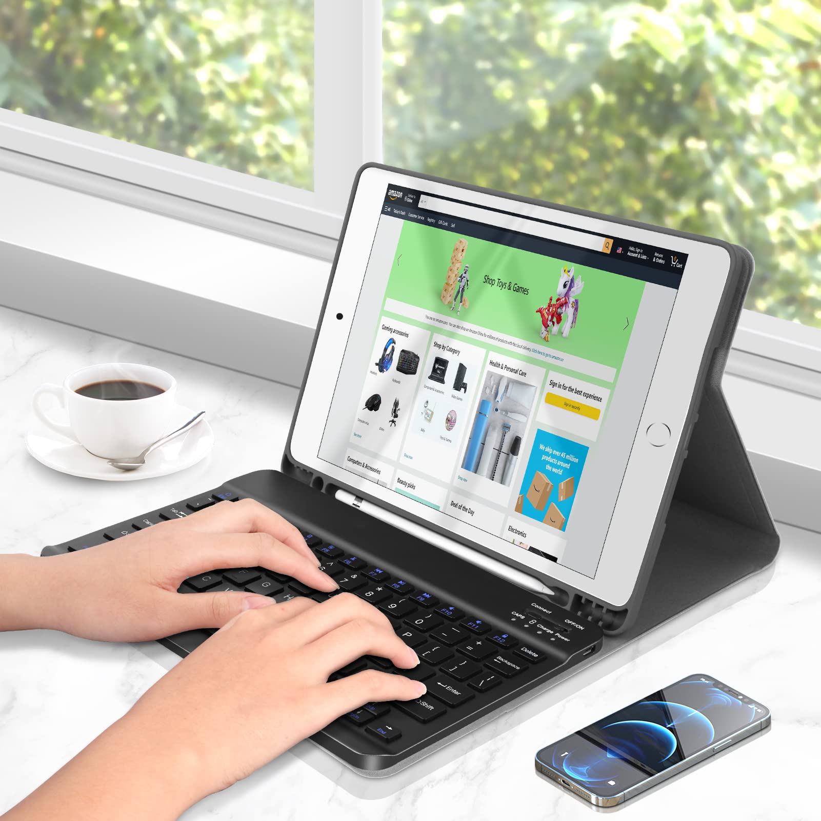 Xiwmix Ultra Slim Wireless Bluetooth Keyboard   Universal Rechargeable Bluetooth Keyboard Compatible With Ipad Pro/Ipad Air/Ipad