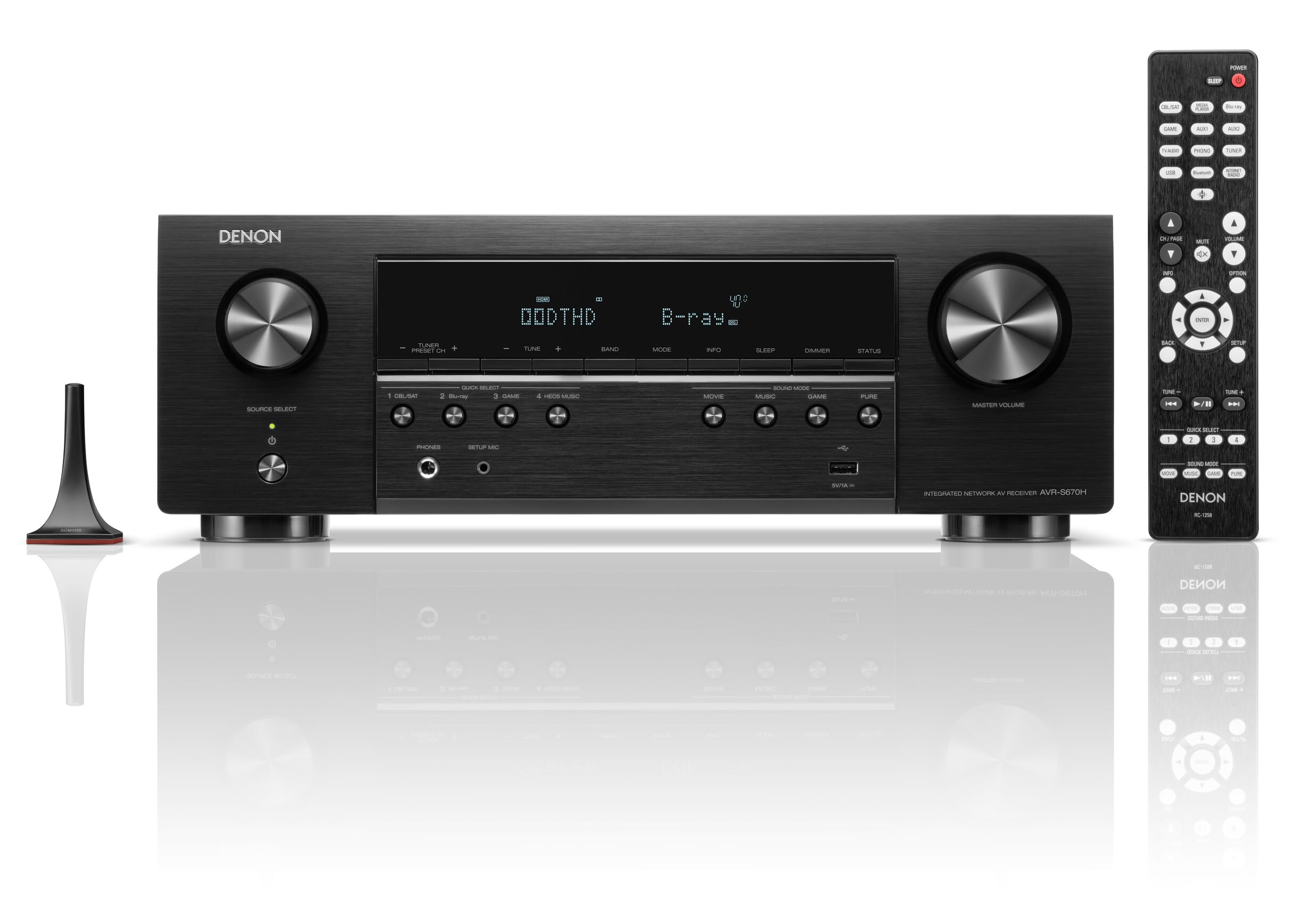 Denon Avr S670H 5.2 Ch Home Theater Receiver   8K Uhd Hdmi Receiver (75W X 5), Streaming Via Built In Heos, Bluetooth & Wi Fi, D