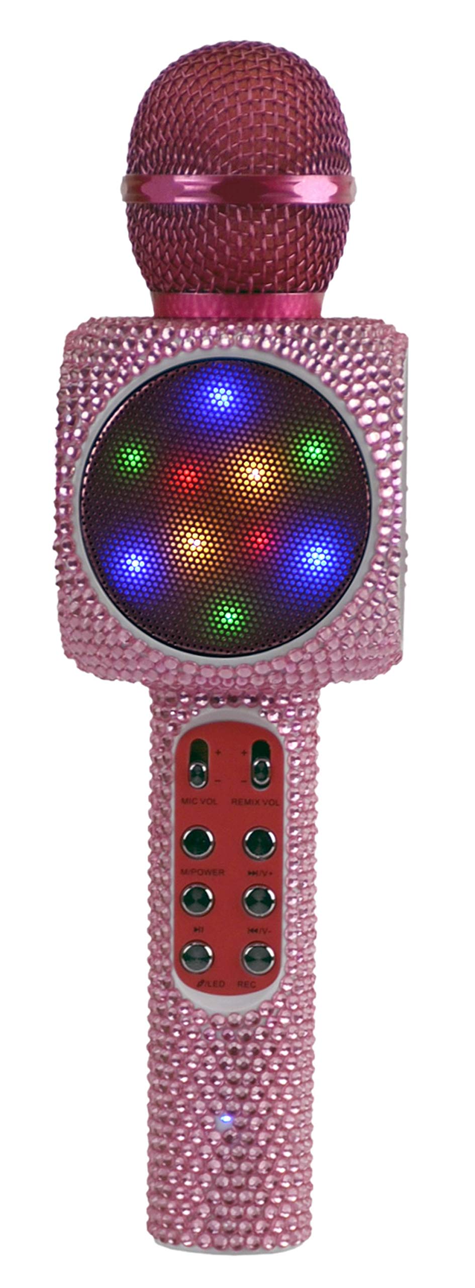 Wireless Express   Sing Along Bling Bluetooth Karaoke Microphone And Bluetooth Stereo Speaker All In One (Pink Bling)