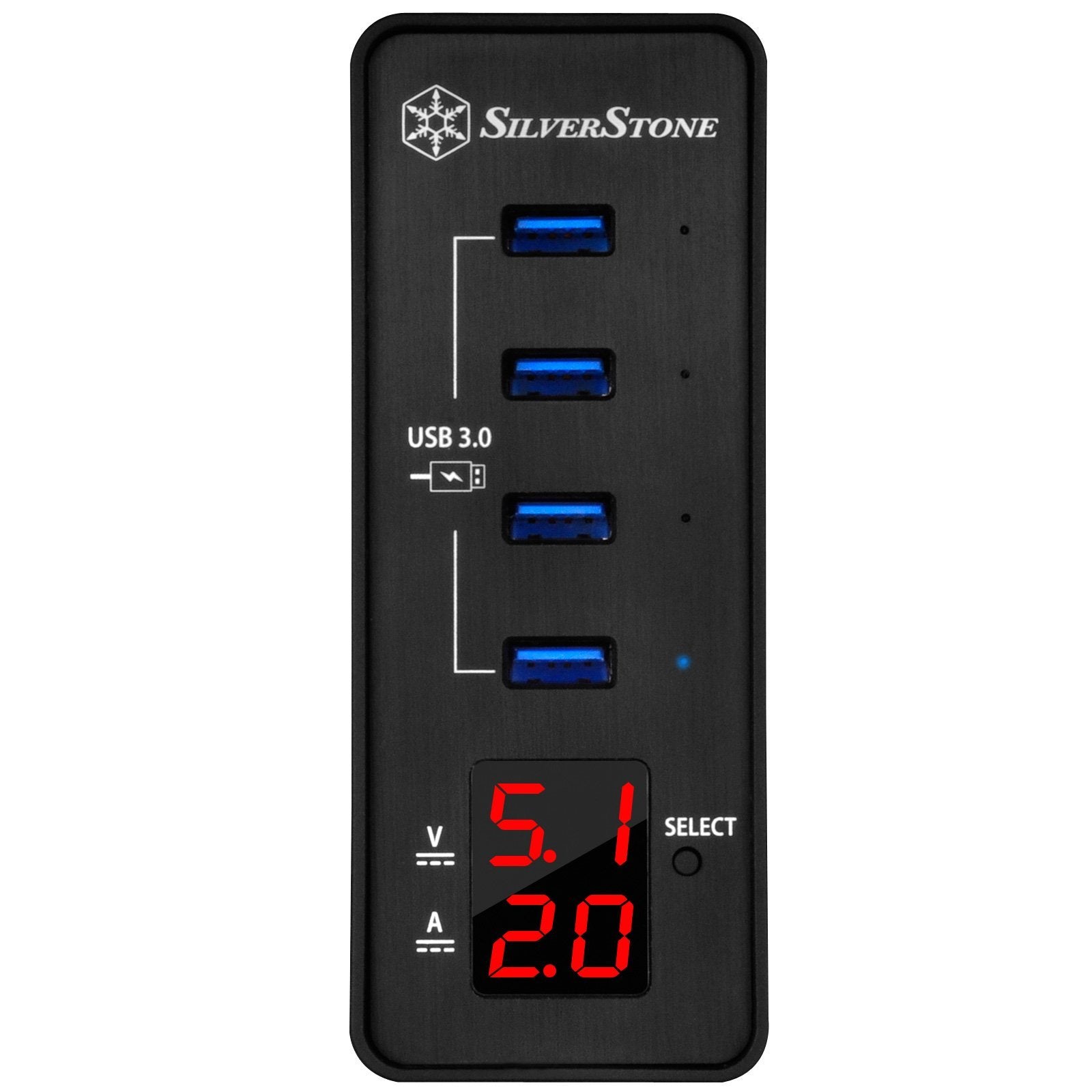 A smart four port USB 3.0 hub with fast charging and power meter