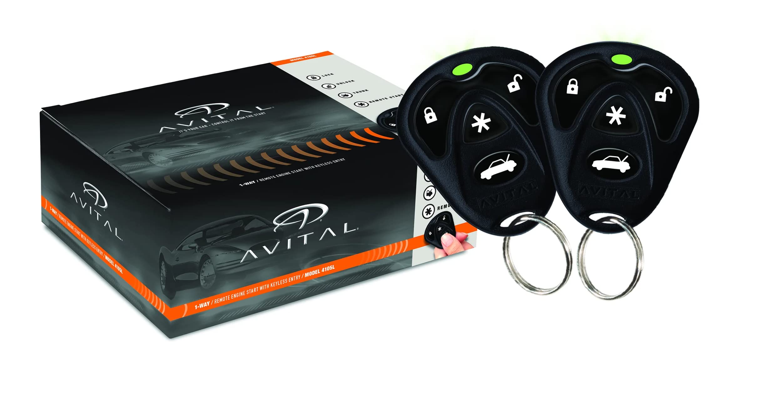 Avital 4105L 1 Way Remote Start System With 4 Button Remote