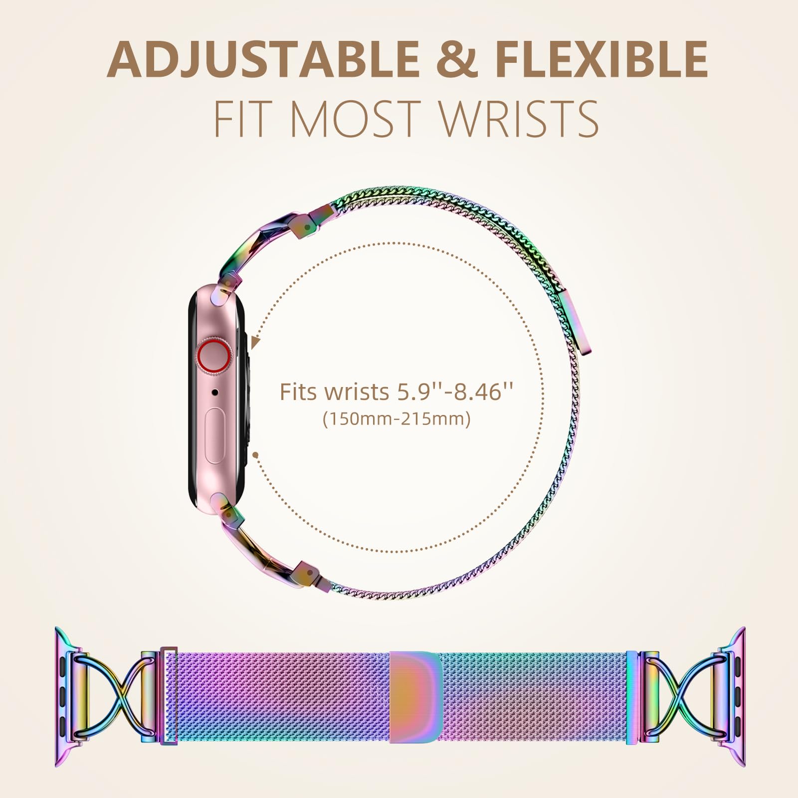 Dirrelo Band Compatible With Iwatch Bands For Women 40Mm 41Mm 42Mm 44Mm 45Mm 49Mm 38Mm, Metal Mesh Breathable Replacement Sport