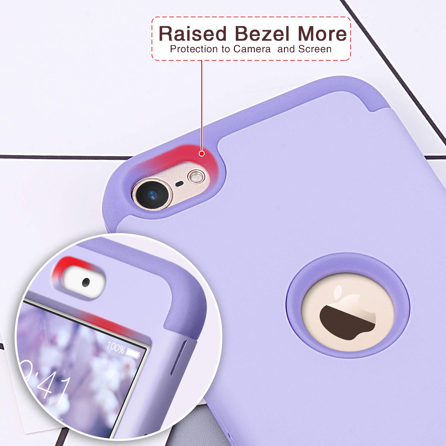 Idwell Ipod Touch Case With 2 Screen Protector, Three Layer Series Heavy Duty Protection Shockproof High Impact Protective Cover