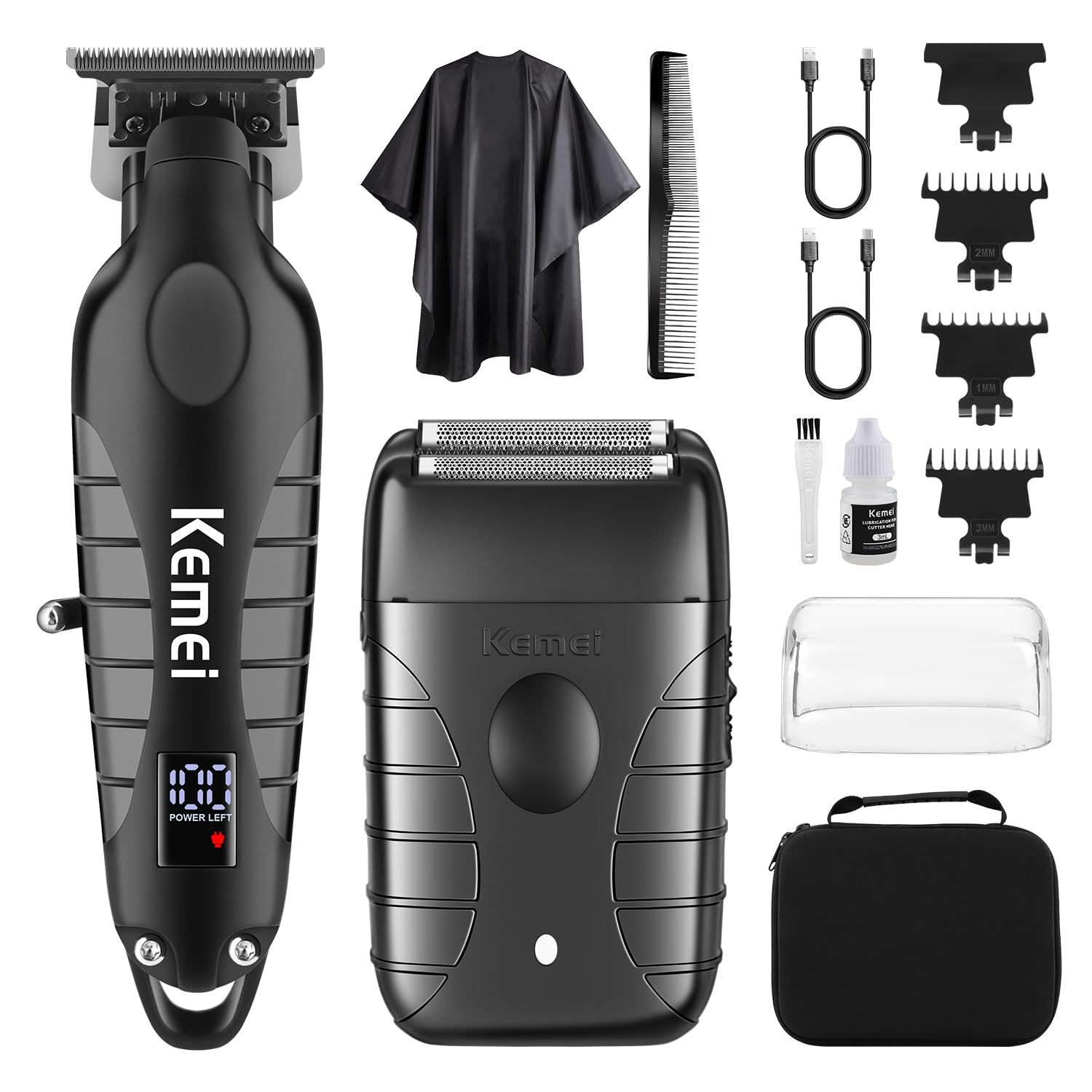 Kemei Professional Electric Foil Shaver For Men, Beard Trimmer & Men'S Grooming Set, Foil Shaving Kit And Bald Head Precision Tr