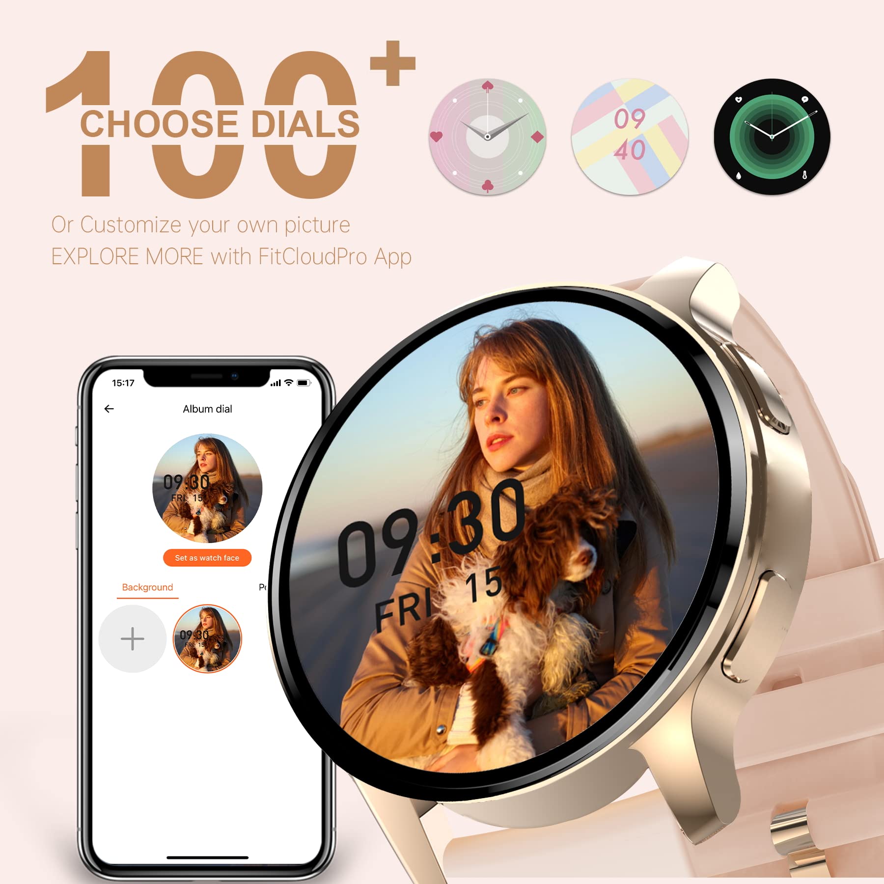 Smart Watch For Women, Bluetooth Smartwatch Make/Receive Calls With 24-Hour Heart Rate&Sleep Monitor, Ip67 Waterproof Fitness Tr