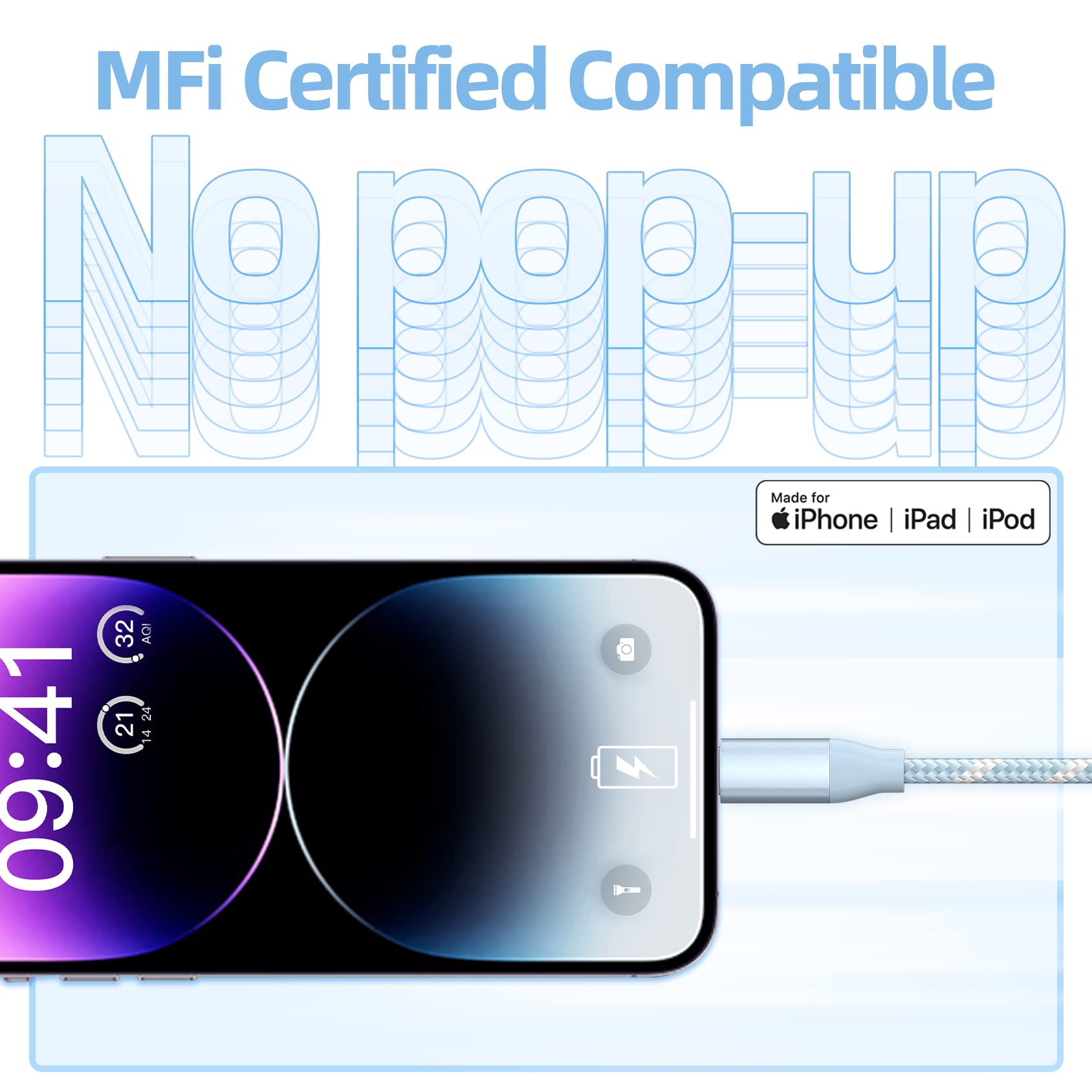 Usb C To Lightning Cable 3 Pack 6Ft Apple Mfi Certified Iphone Fast Charger Fast Charging Type C To Lightning Cable For Iphone 1