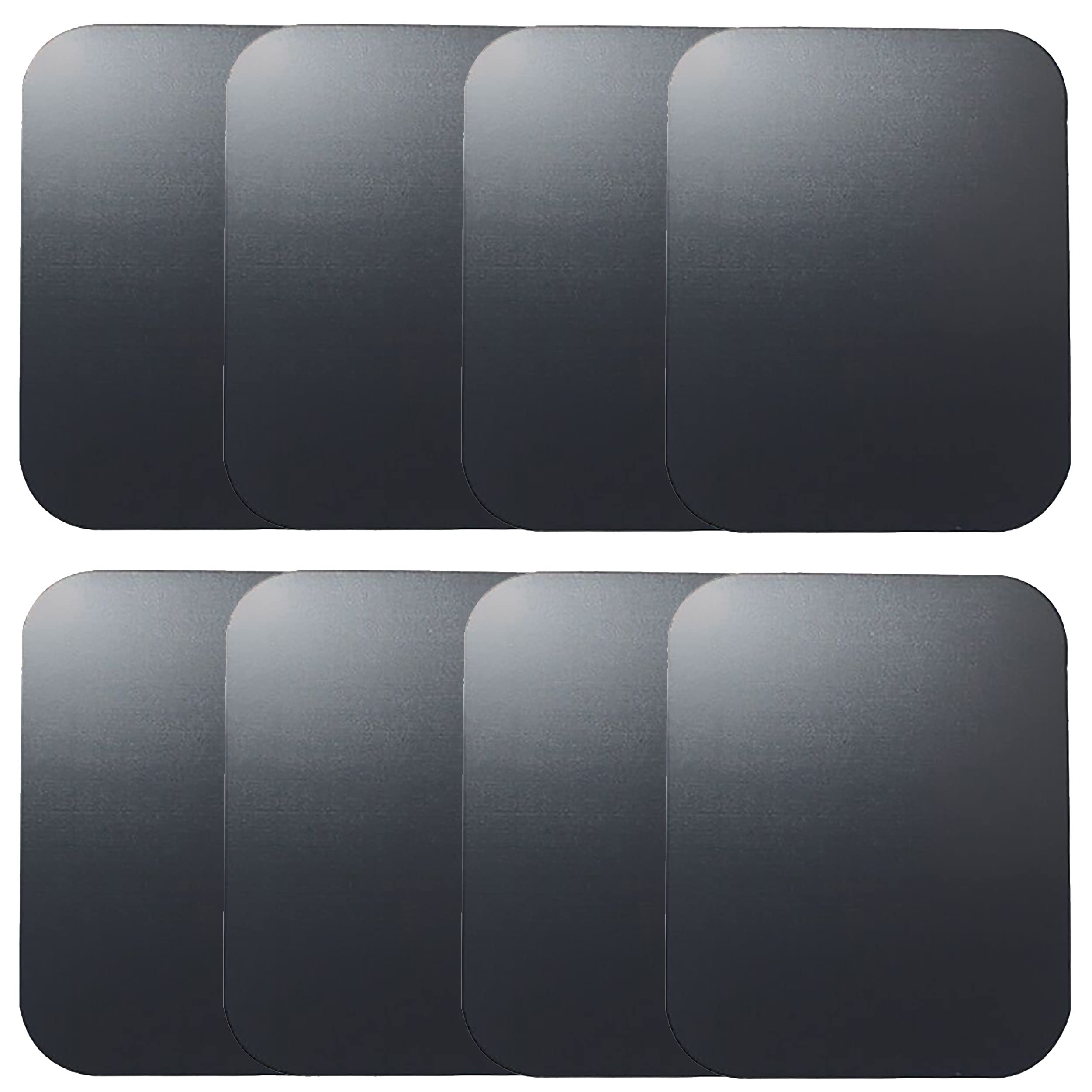 Salex Replacement Metal Plates Set For Magnetic Car Phone Holder, Wall & Air Vent Mount, Cases, Magnets. Kit Of 8 Black Rectangu