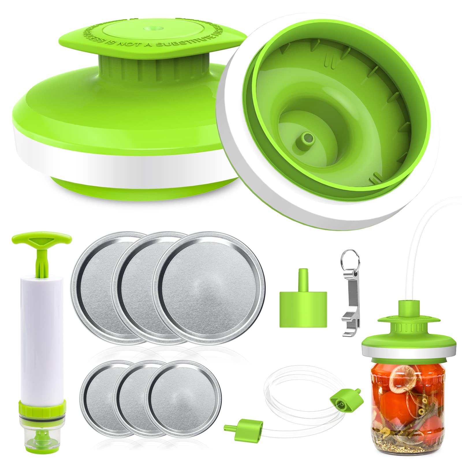 Mason Jar Vacuum Sealer Kit, Vacuum Sealer for jars Canning Sealer and Accessory Hose Mason Jar Attachment with Manual Vacuum Pu