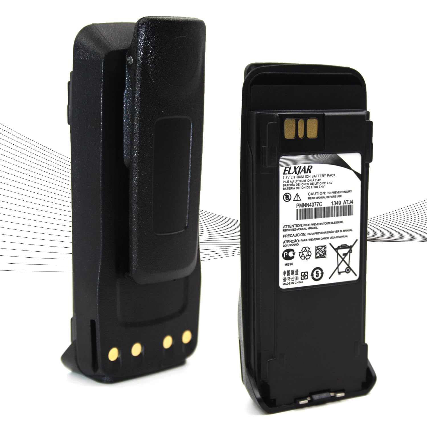 (2 Pack) 7.4V 2600Mah Li Ion Replacement Battery For Motorola Pmnn4077C, Compatible With Xpr6100 Xpr6300 Xpr6350 Pr6380 Xpr6500 Xpr6550 Xpr6580 Dp3400 Dp3601 Dgp4150 Dgp6150 Xirp6500, Pmnn4066A