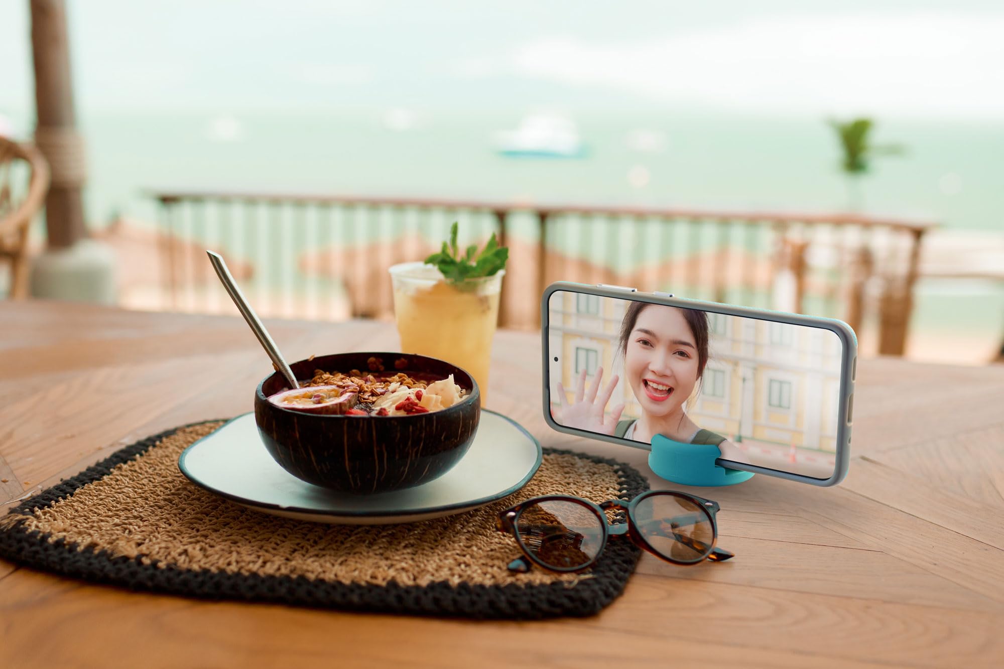 Godonut   Phone Stand Mini   Portable Keychain Cell Phone Holder   Desk Accessory   Perfect For Travel, Office, Nightstand   Com