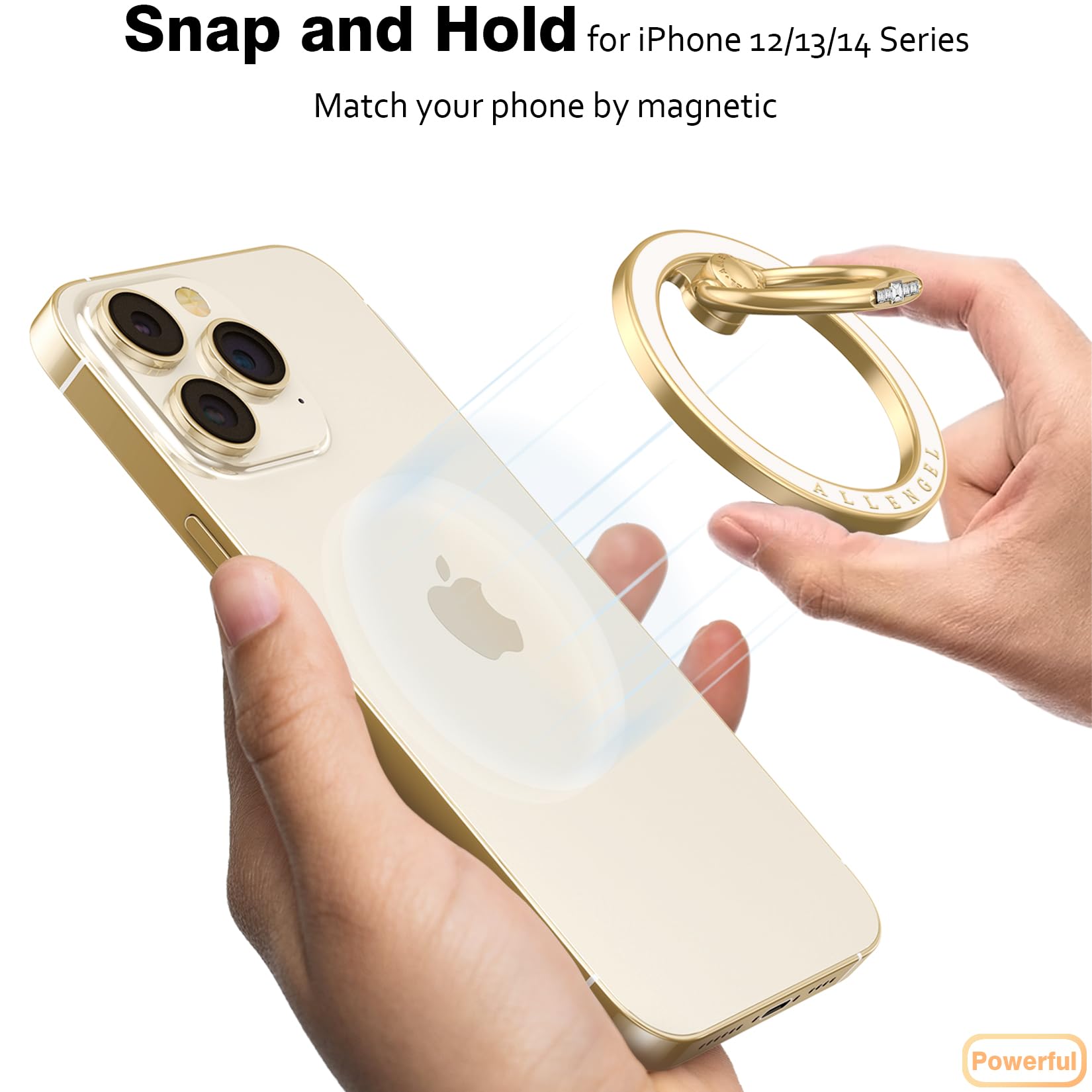 Allengel Magnetic Phone Grip For Magsafe, Magnetic Ring Holder Compatible With Magsafe Phone Ring, 360Rotating Finger Kickstand