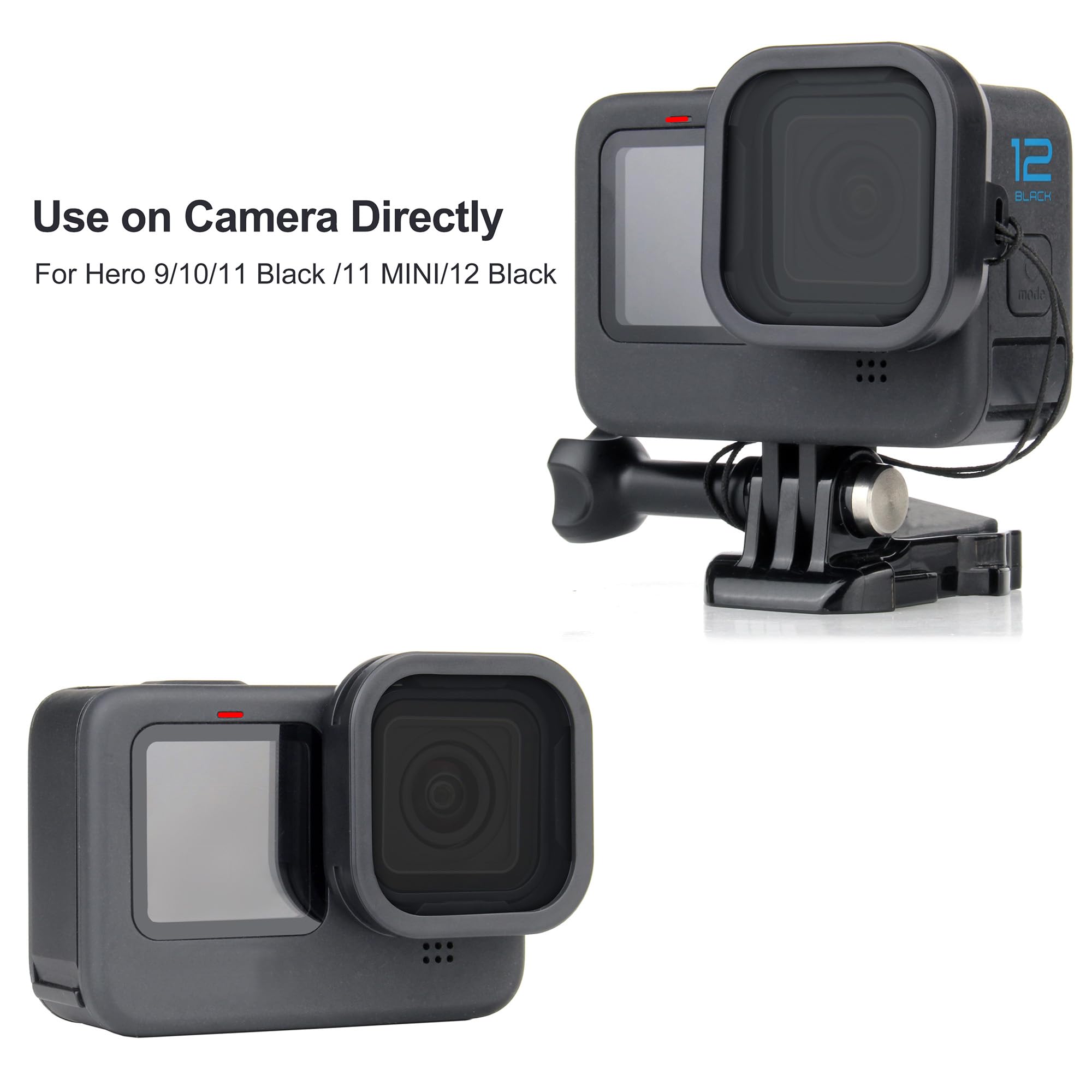 Gepuly 4 Pack Camera Lens Filter Nd8 Nd16 Nd32 Nd64 Compatible For Gopro Hero 13/12/11/10/9 Black, Neutral Density Lens Filters,