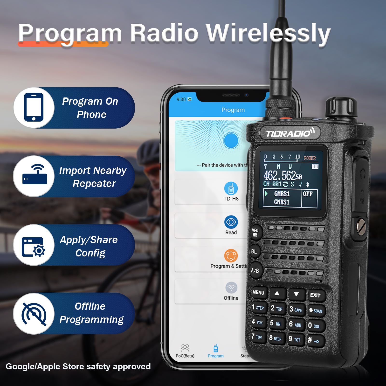 (2Nd Generation) Tidradio Td H8 10W Highpower Ham Radio Handheld With App Wireless Programming, Long Range Radio With 2500Mah La