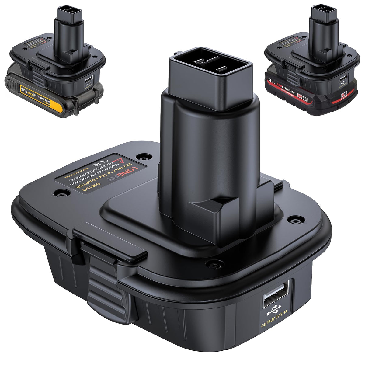 Long Fit Replace For Dewalt Battery Adapter 20V To 18V Battery, Convert M 18 18Volt Battery To Dw 18V, Compatible With Dewalt 20