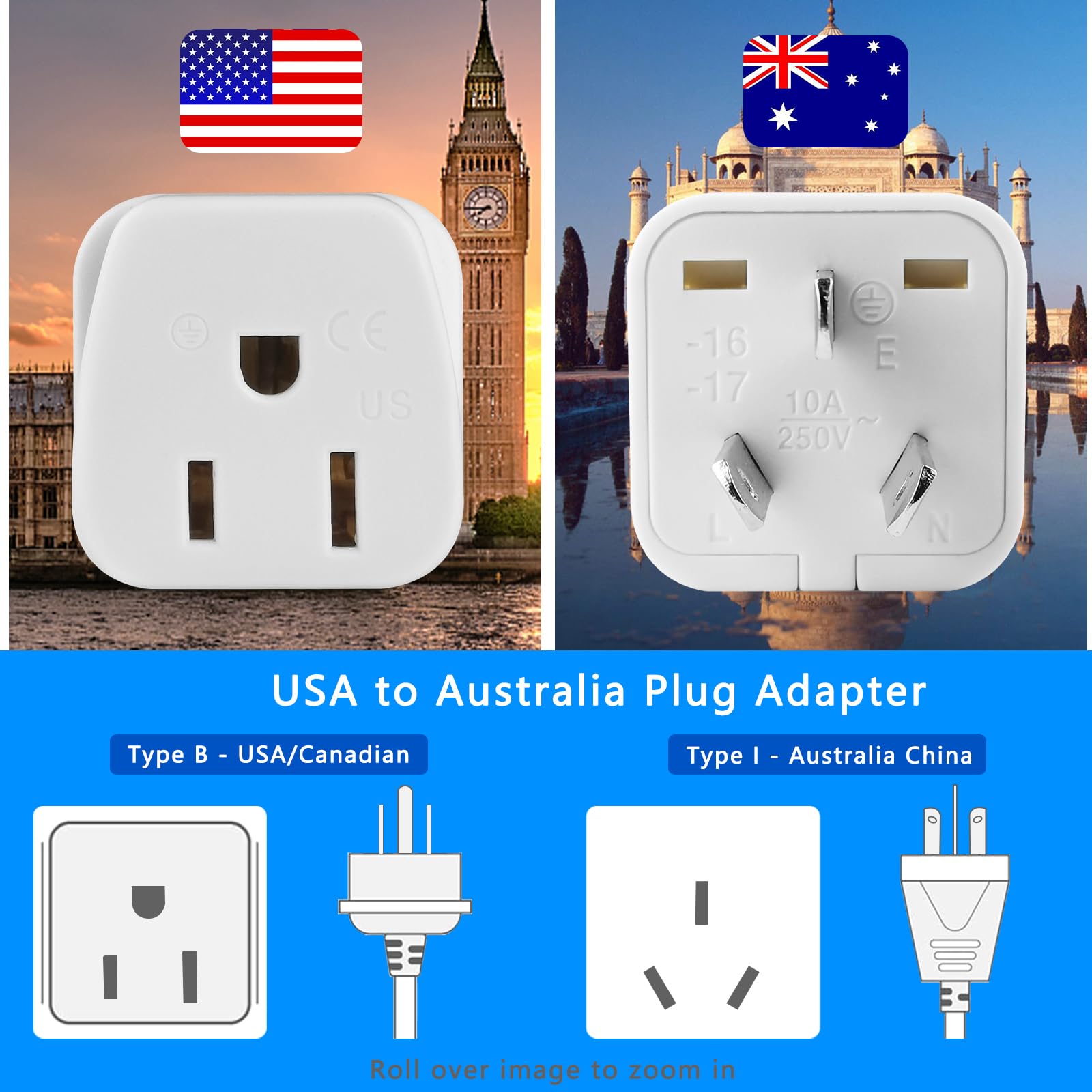 New Zealand Power Adapter Usa To Australia Plug Adapter Australia Travel Adapter Us To Argentina Australian,China,Type I Plug Ad