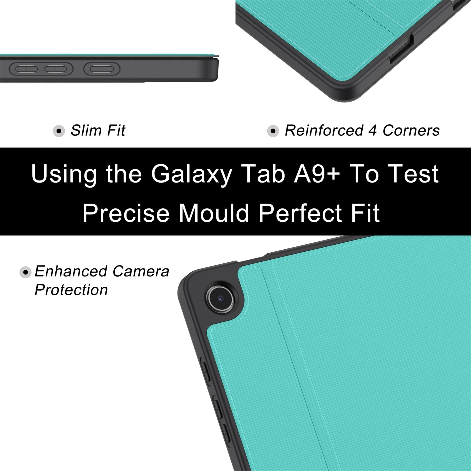 Soke Case For Galaxy Tab A9+/A9 Plus 11 Inch 2023, Shock Proof Smart Folio Stand Case, Multi  Viewing Angles, Soft Tpu Back Cover For Samsung Galaxy Tab A9+ Tablet [Sm X210/X216/X218], Aqua