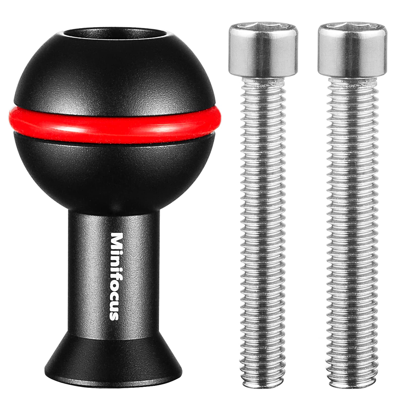 Minifocus 1'' Ball Adapter With M6 & 1/4'' Threaded Stud, Aluminum Alloy Fixed Ballhead Mount Adapter For Action Camera & Camcor