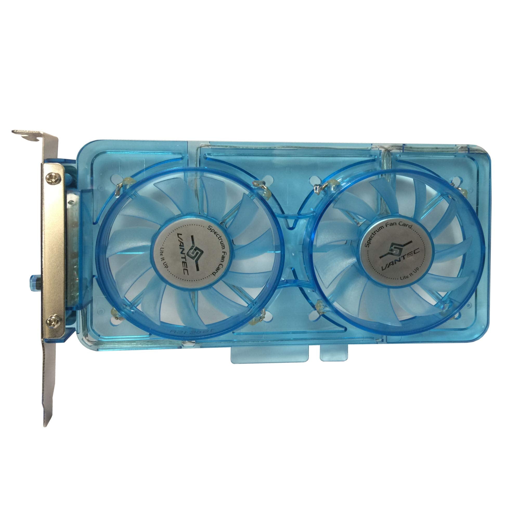 Vantec Sp Fc70 Bl Spectrum System Fan Card With Dual Adjustable 70Mm Uv Led Fans (Blue), 195X92X20Mm