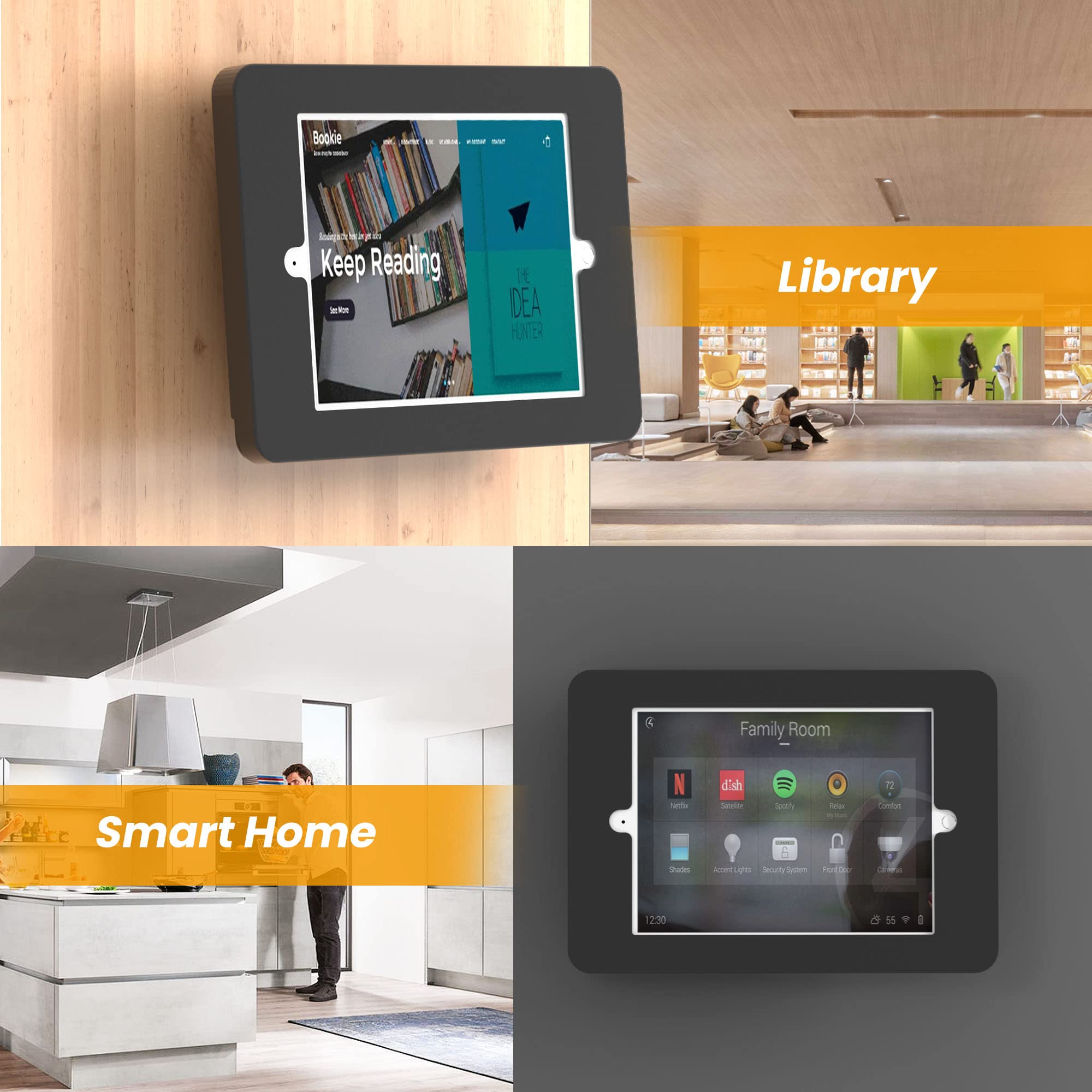 Beelta Tablet Wall Mount Compatible With 10.2 Inch Ipad 7 8 9 Gen, Lockable Secure Wall Mount