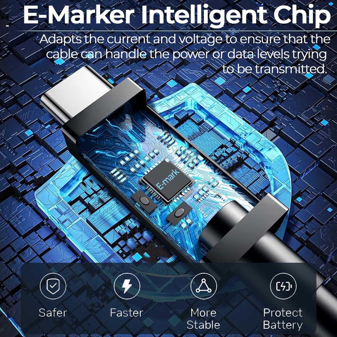 Usb C Thunderbolt 4 Cable For Apple   High Speed Thunderbolt 4 Cable With 8K Display, 40Gbps Data Transfer 100W Fast Charging, Fit For Iphone 15 Pro Max, Mac Books, Ipad Pro, Hub