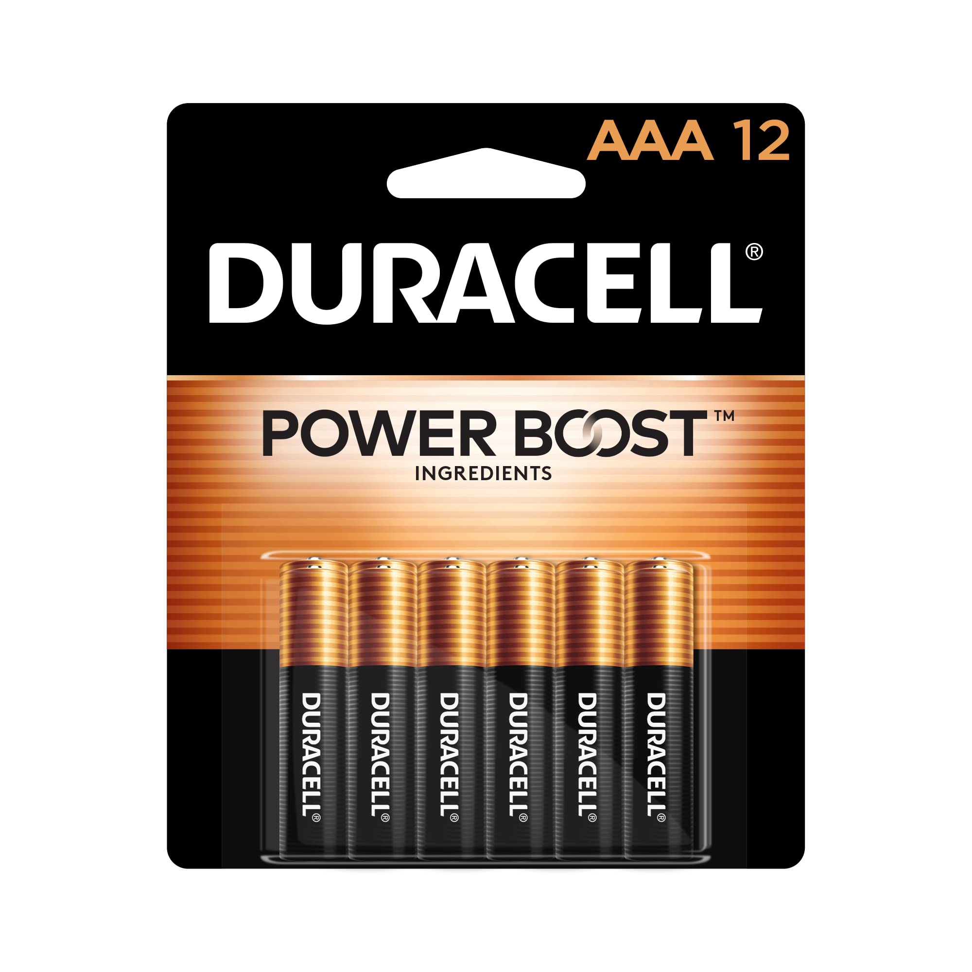 Duracell Coppertop Aaa Batteries With Power Boost Ingredients, 12 Count Pack Triple A Battery With Long Lasting Power, Alkaline