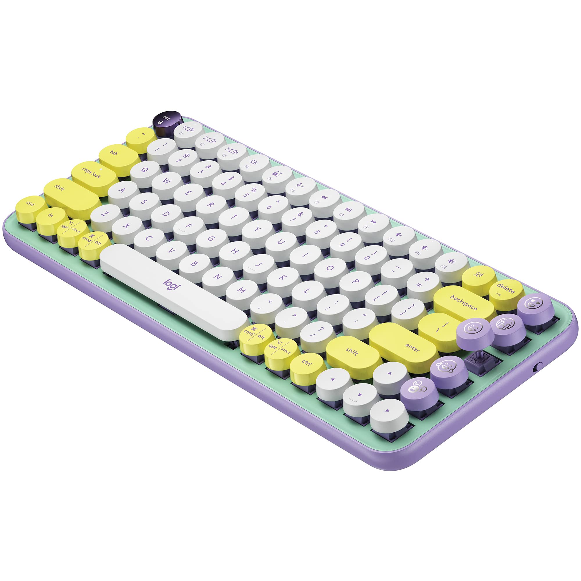 Logitech Pop Keys Mechanical Wireless Keyboard With Customizable Emoji , Durable Compact Design, Bluetooth Or Usb Connectivity,