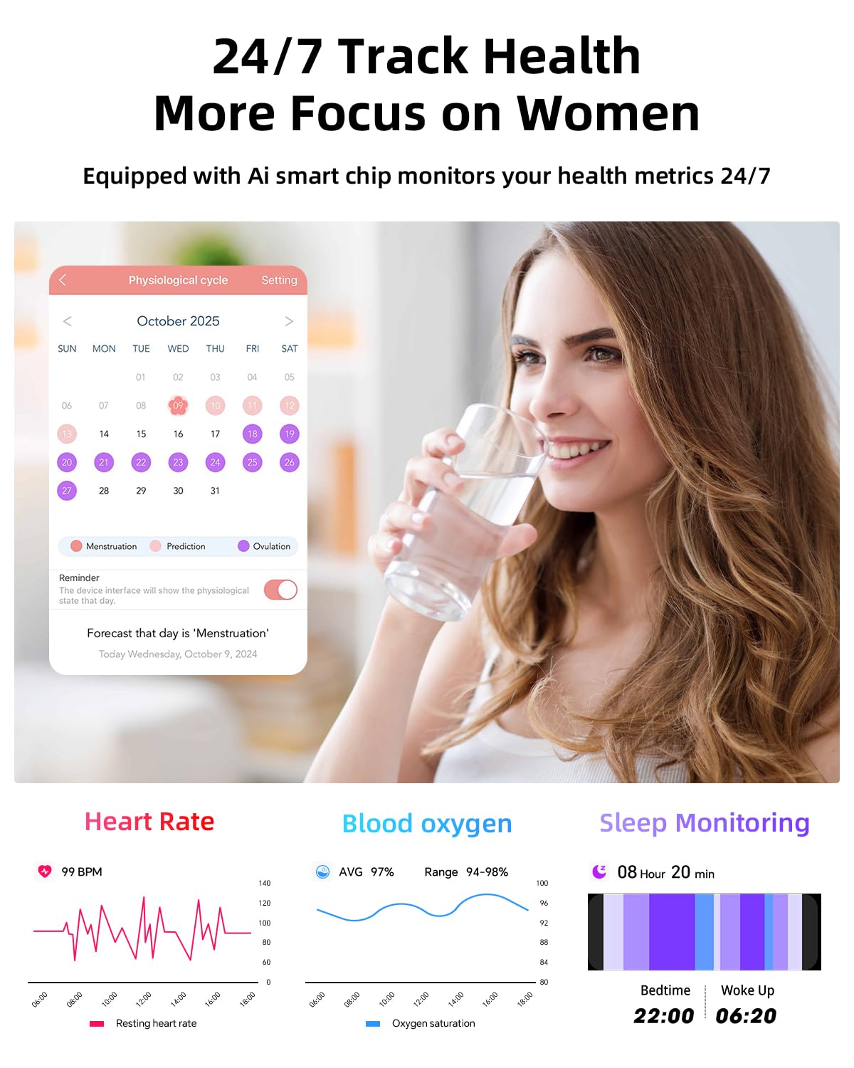 Smart Watches For Men Women Android Phones Iphone Compatible[Make&Answer Calls/Full Screen No Black-Circle],1.39'' Round Sports