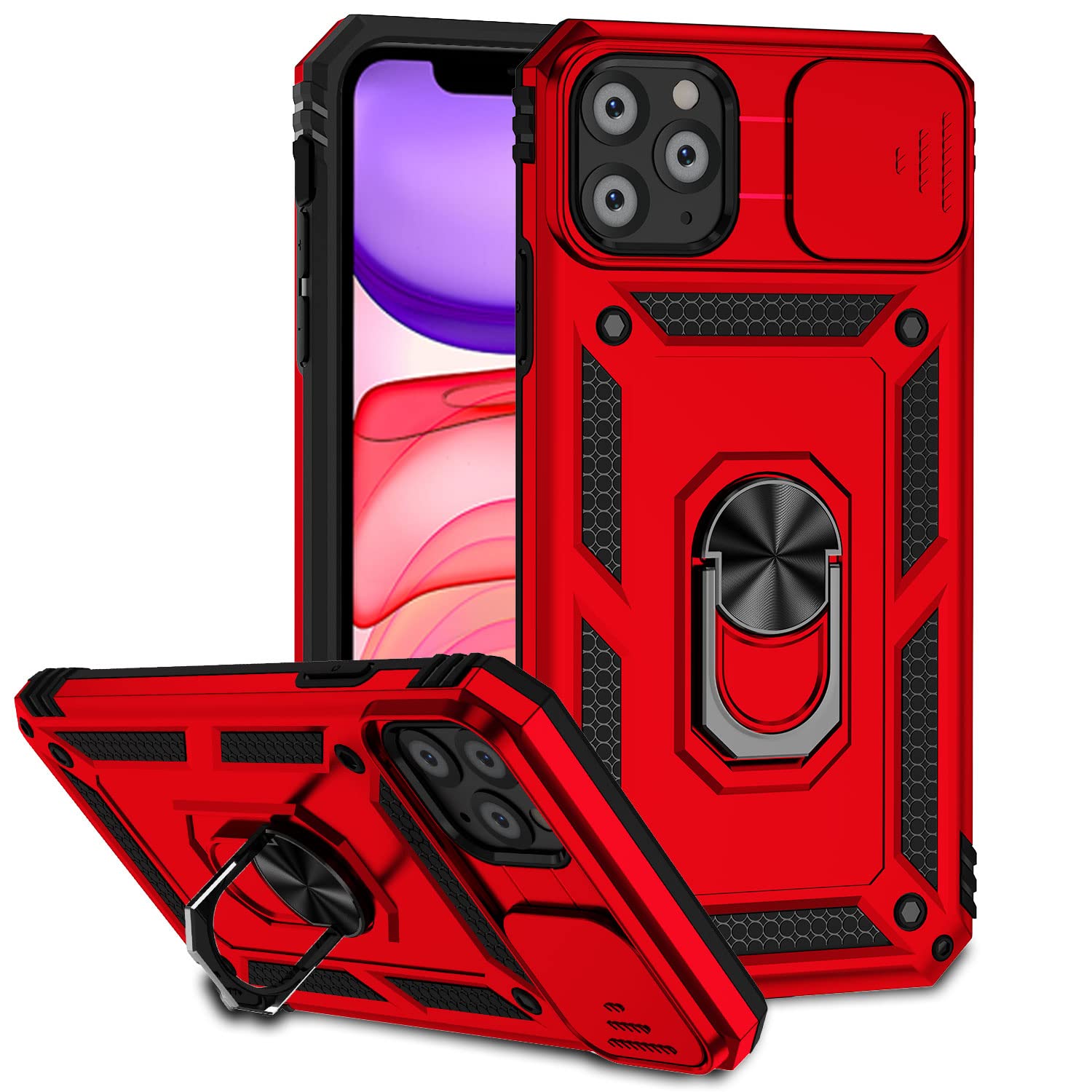 Hitaoyou Iphone 11 Pro Max Case, Iphone 11 Pro Max Case With Camera Cover & Kickstand Military Grade Shockproof Heavy Duty Prote