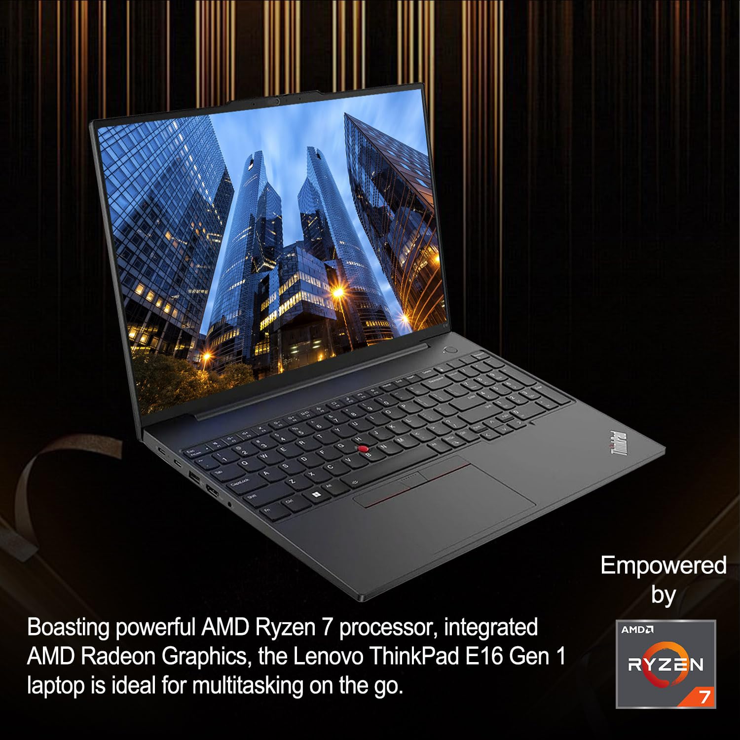 Lenovo Thinkpad E16 Gen 1 Business Laptop, 16'' Fhd+ Display, Amd Ryzen 7 7730U, 40Gb Ram, 1Tb Ssd, Backlit Keyboard, Fingerprin