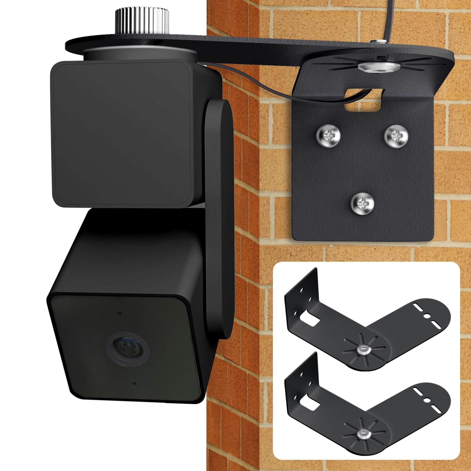 2Pack Corner Wall Mount Bracket For Wyze Cam Pan V3/V2, Wyze Cam V4/V3/V2, Max Cover Both Sides Of The House 300 Degrees Reduce