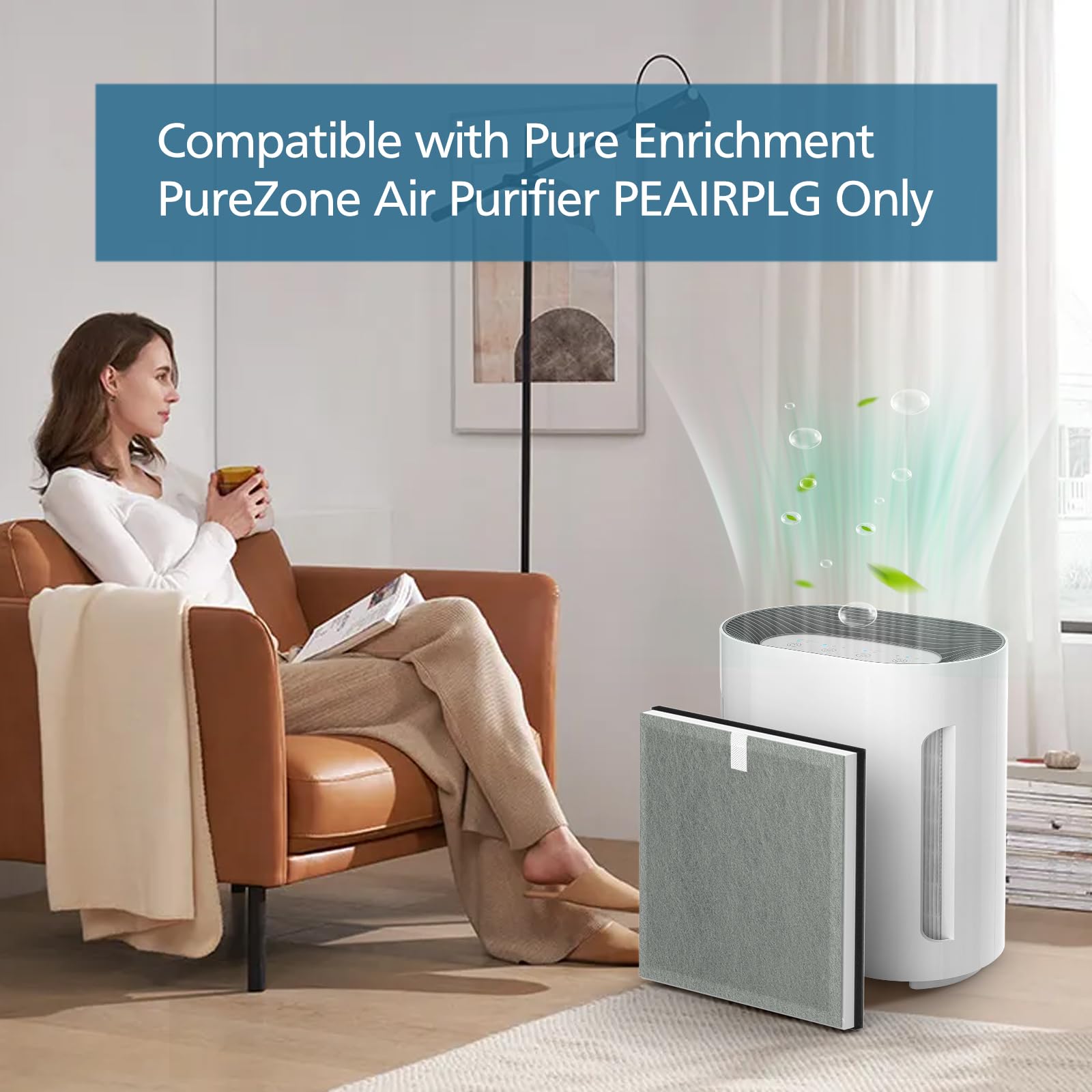 2 Pack 3 In 1 Purezone Replacement Filter, Compatible With Pure Enrichment Purezone Air Purifier, H13 Grade True Hepa Filter, Pa