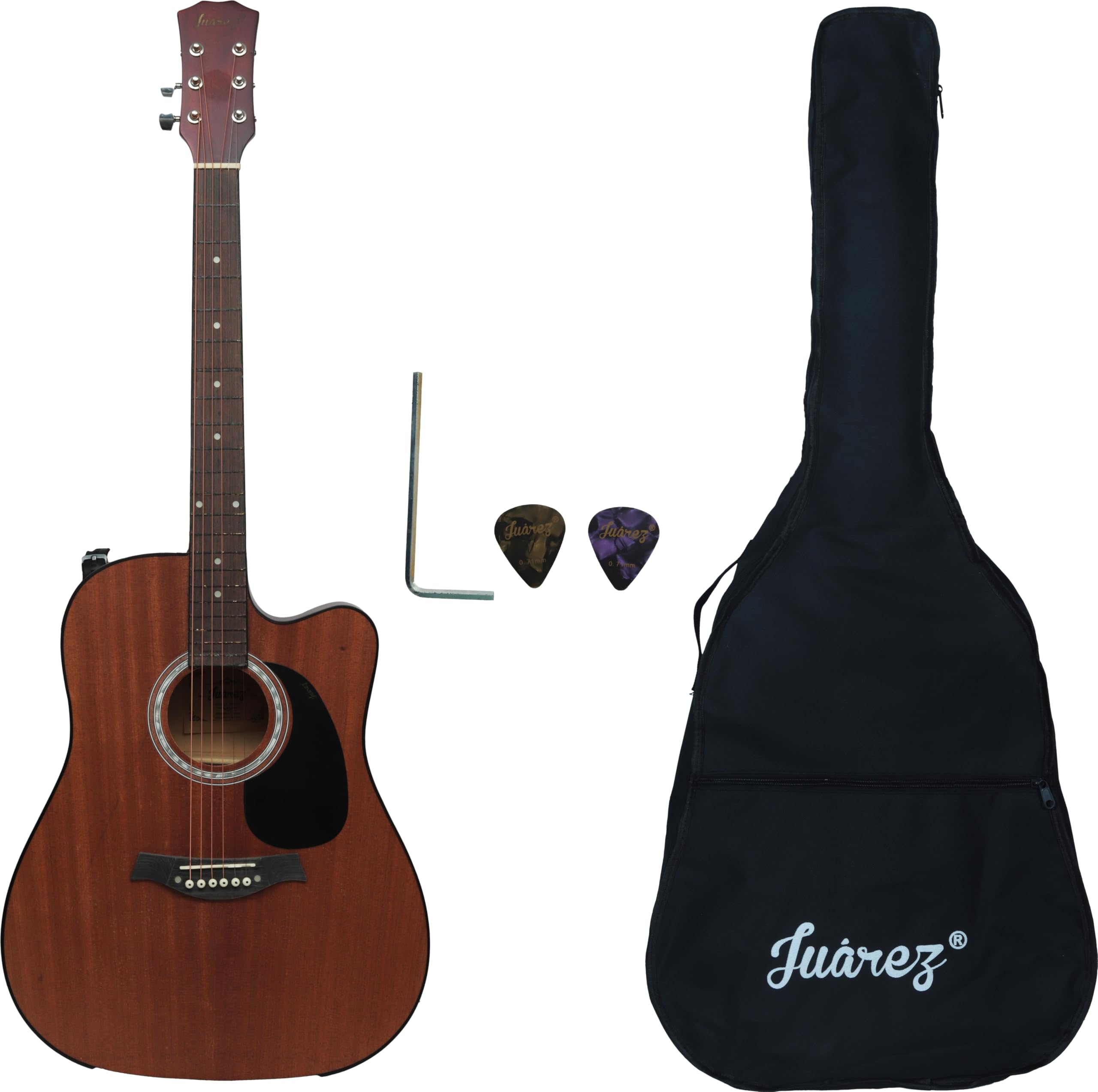 Juarez Bellza FullSize Jumbo 41 Acoustic Guitar  Sapele Top, Rosewood Fretboard & Bridge, Alice Steel Strings, Dual Action Trus