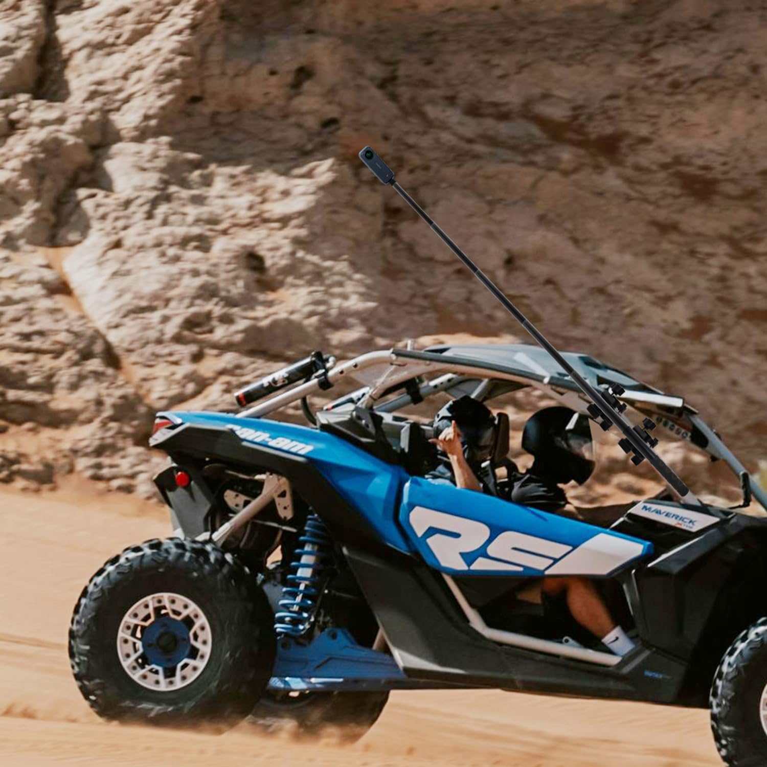 Hafoko Motorcycle Bike Handlebar Clamp Mount With 59'' Invisible Selfie Stick Compatible For Insta 360 X4 X3 X2 X One Rs R Go 3