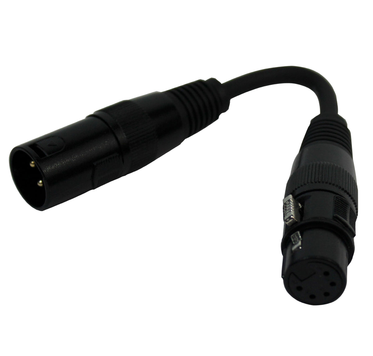 PROX 6in 3-PIN DMX XLR3 MALE TO 5-PIN XLR5 FEMALE DJ AUDIO DIGITAL DMX LIGHTING CABLE XC-DMX1