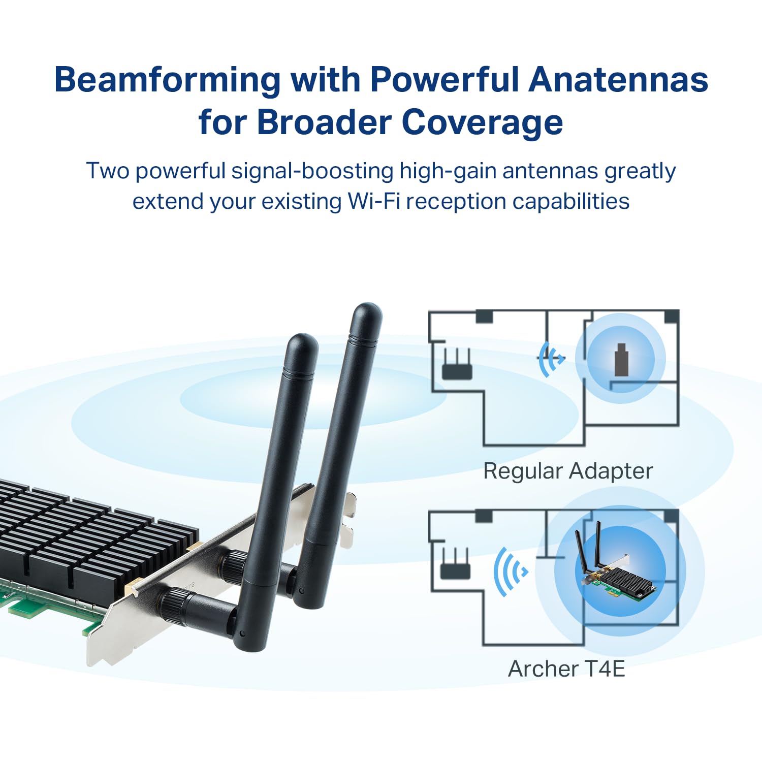 TP-Link AC1200 Archer T4E Dual Band Wireless PCIe WiFi Card Adapter Low Profile