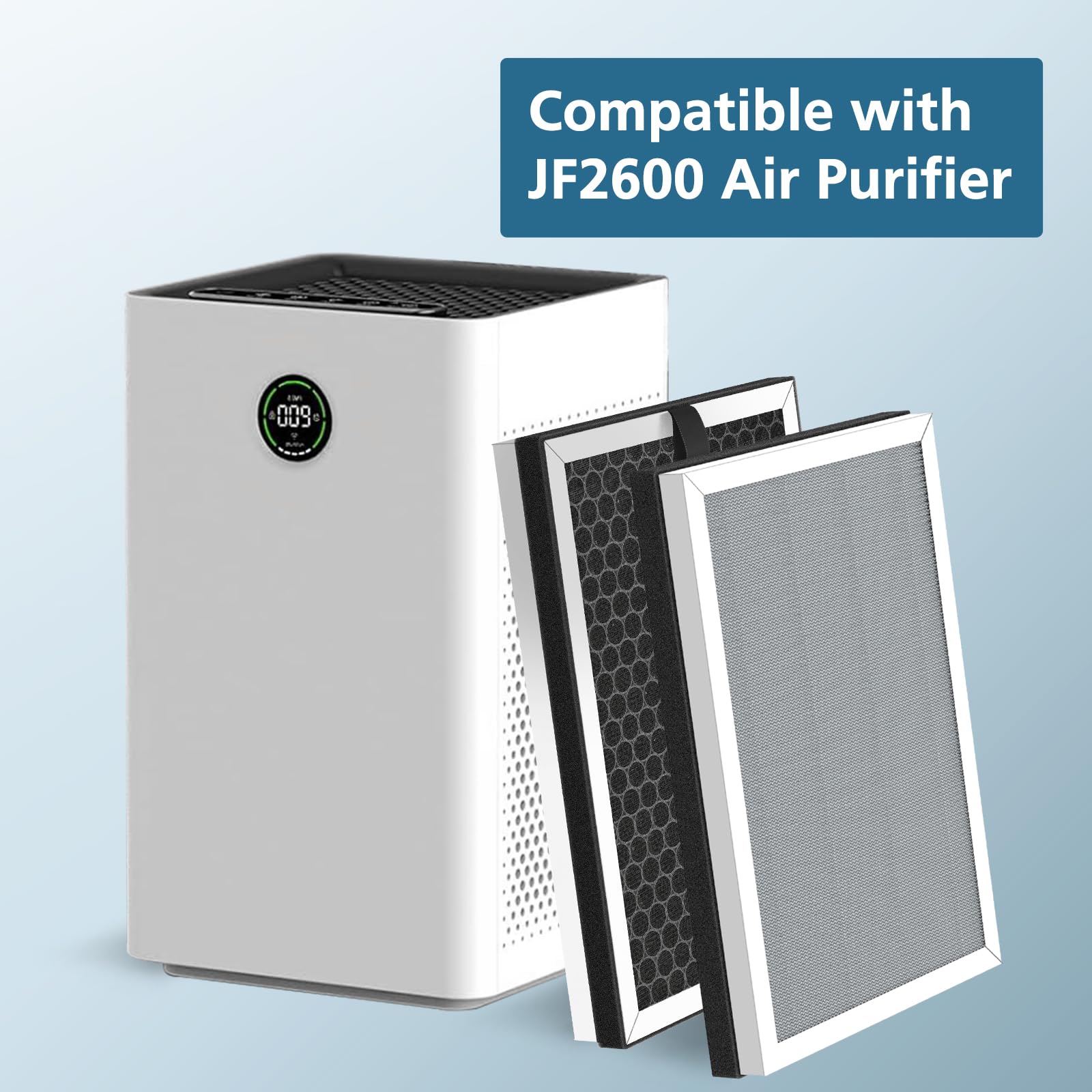 Jf260 Replacement Filter Compatible With Jf260 Air Purifier, 3 In 1 Pre Filter, H13 True Hepa Activated Carbon Filtration System