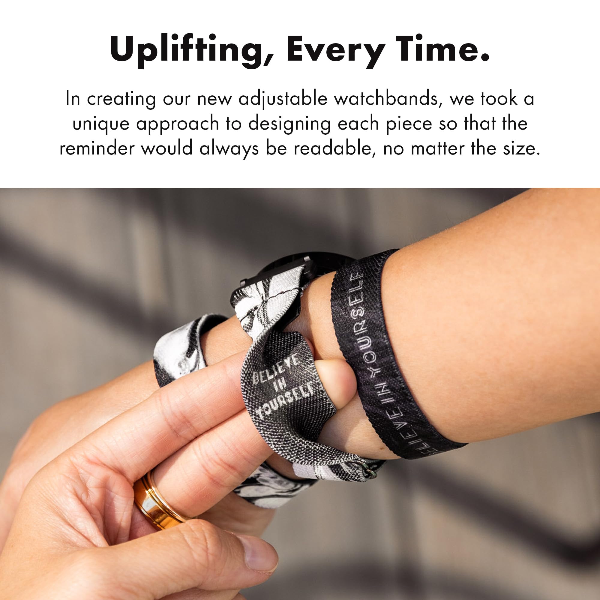 Zox Android Smart Watch Band - Believe In Yourself | Soft, Adjustable Elastic Band With Motivational Affirmations And Beautiful