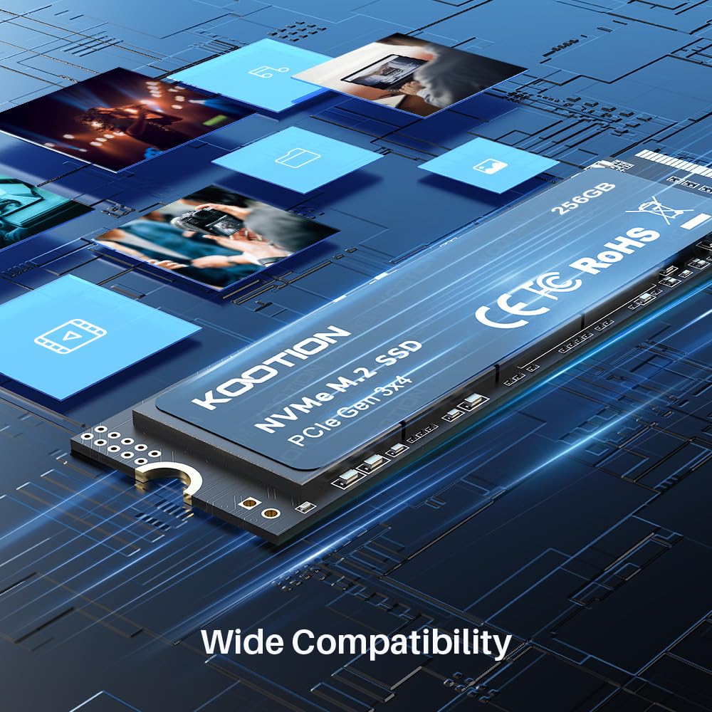 Kootion 256Gb Nvme M.2 Pcie 2280 Ssd | Gen3X4 Internal Solid State Drive Hard Drive Up To 2500Mb/S | Compatible With Laptop & Pc
