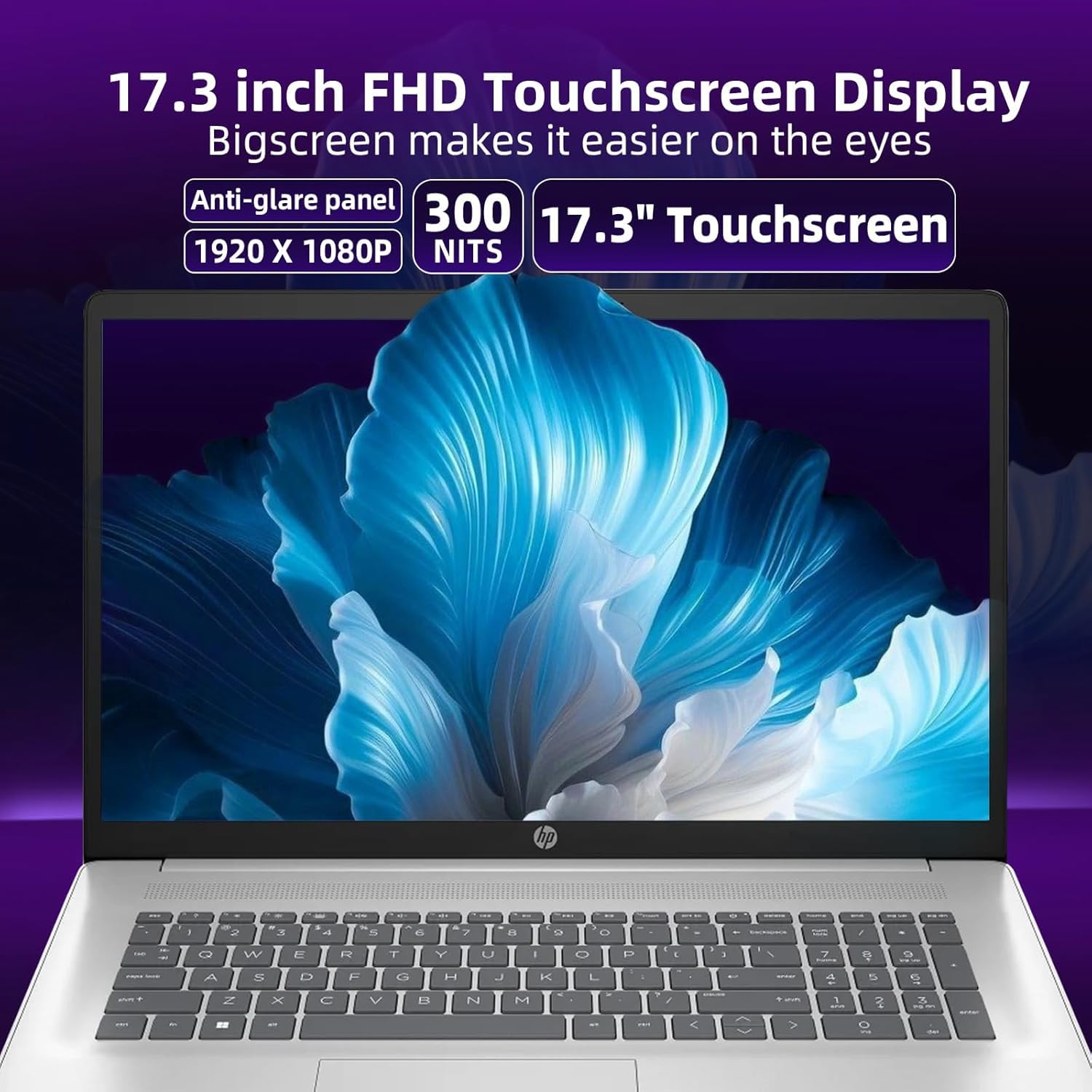 Hp 17.3 Touchscreen Business Laptop, Intel 10-Core 7 150U Processor(10 Cores, Up To 5.4 Ghz), 16 Gb Ram, 1 Tb Ssd, Copilot, Back