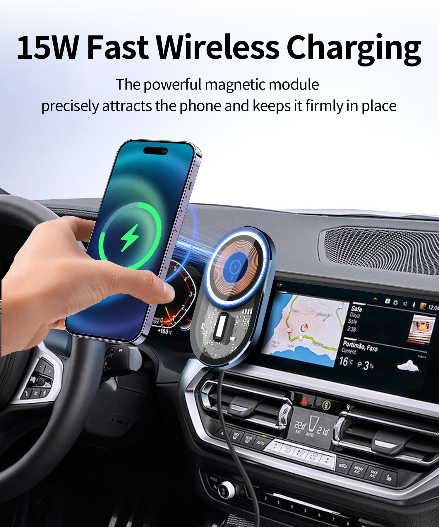 Masergogo Wireless Charging Car Phone Holder For 2019-2022 Bmw 3 Series /2021-2023 4 Series/2022-2024 2 Series Accessories 10.25