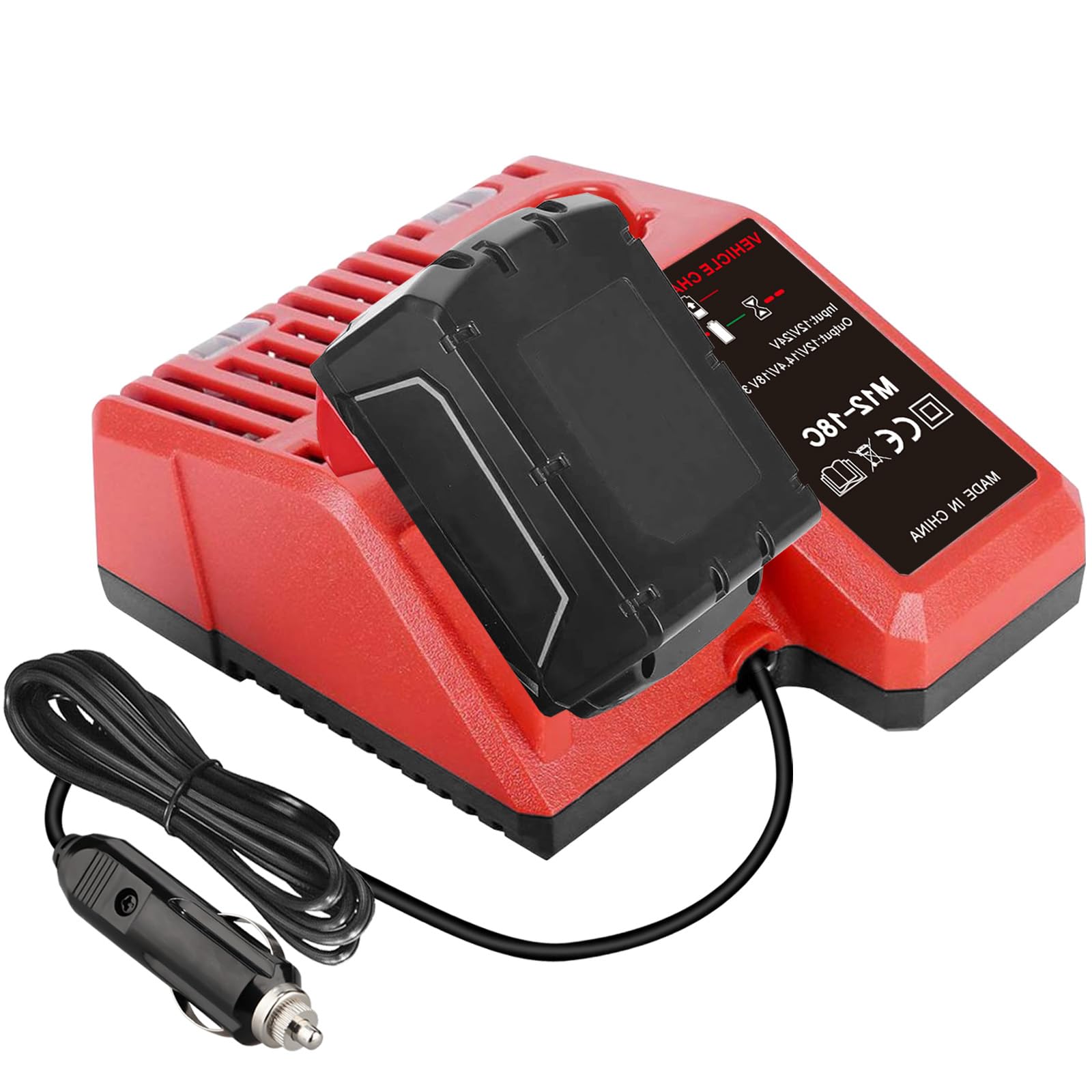 UNIKI Replacement for Milwaukee Electric Tools Corp 48-59-1810 Vehicle or M-12 M-18 Car Charger,Compaitble with Milwaukee 48-59-