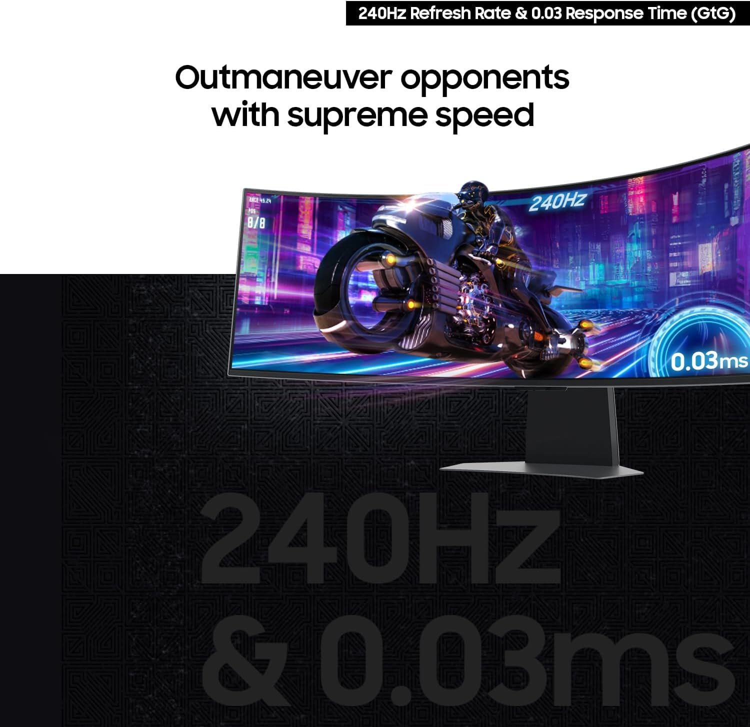 Samsung 34" Odyssey OLED G8 Curved Gaming Monitor, 175Hz, G-Sync, Silver, Model LS34DG856SNXZA