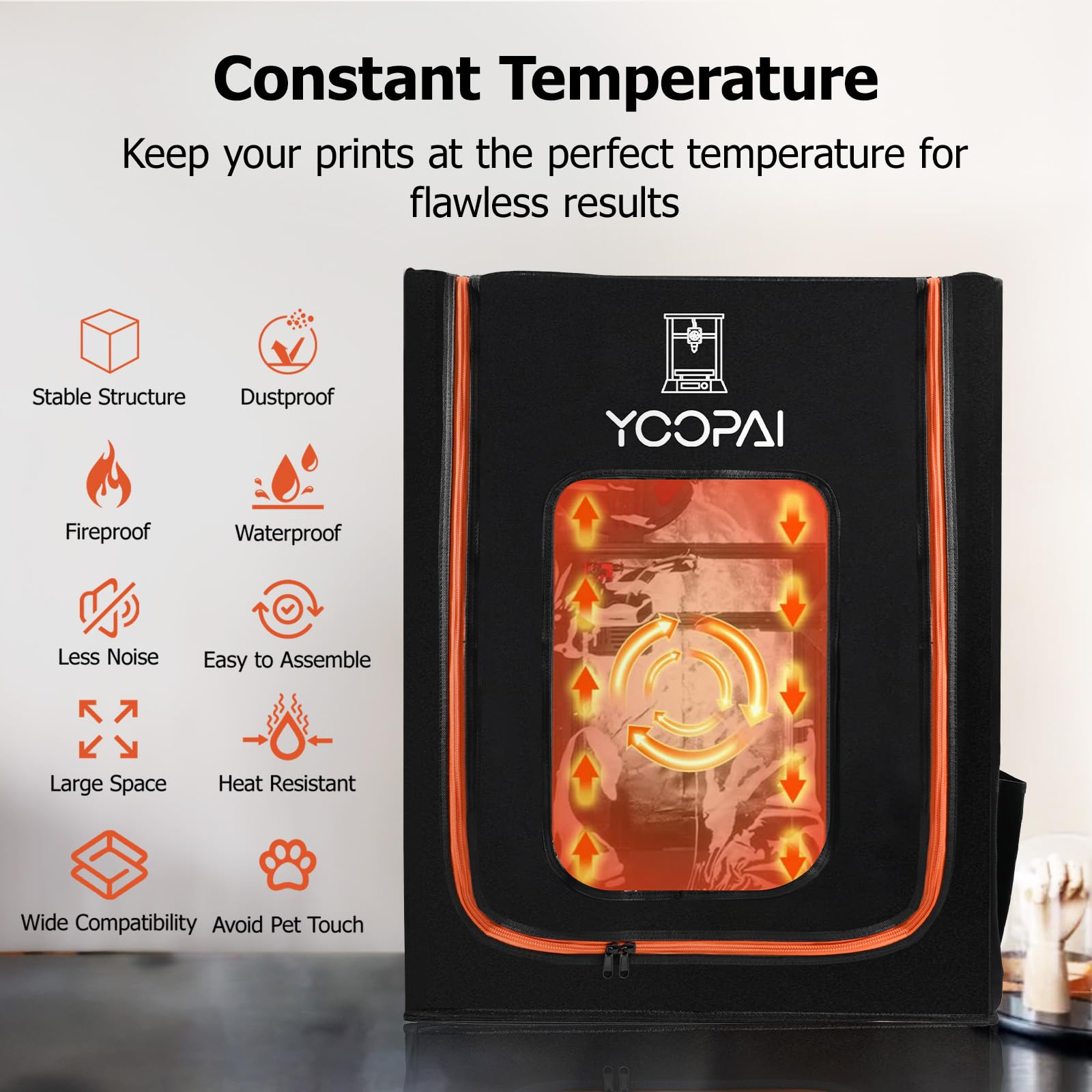 3D Printer Enclosure With Led Light, Fireproof Dustproof Tent Constant Temperature Protective Cover For Ender3 Max Neo/Ender3 S1