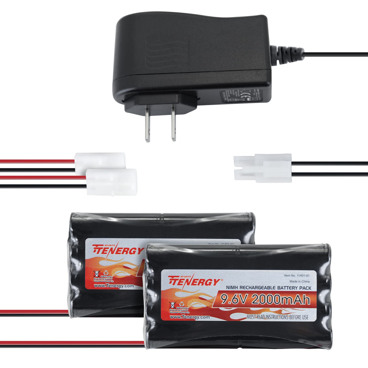 Tenergy 9.6V Flat Nimh Battery Packs For Rc Car, High Capacity 8 Cell 2000Mah Rechargeable Battery Pack, Replacement Hobby Batte