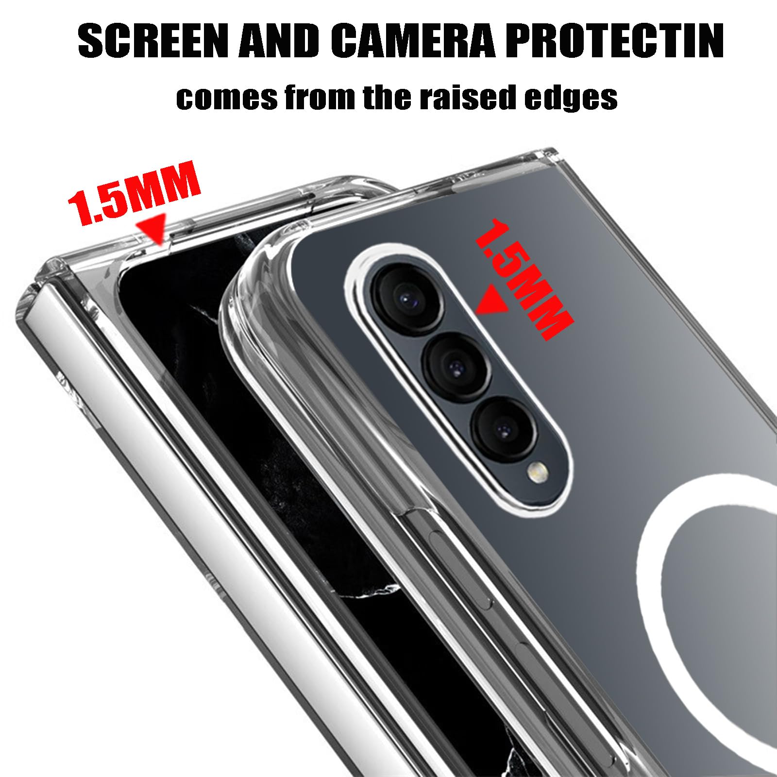 Deekeewe Magnetic Case For Samsung Galaxy Z Fold 4,Galaxy Z Fold 4 Phone Case Compatible With Magsafe,Slim Thin Shockproof Prote