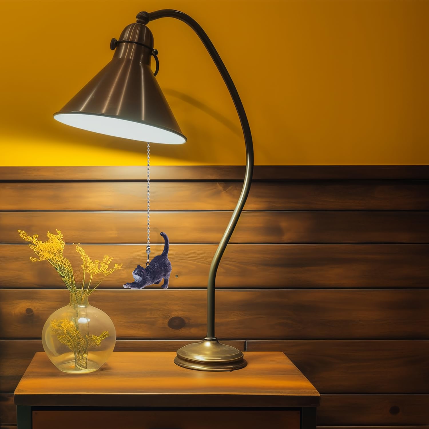 Dotlite Cat Ceiling Fan Pull Chain,Cute Realistic Stretching Cat Fan String Pulls Charm Extension Decorative,12In 3Mm Diameter B